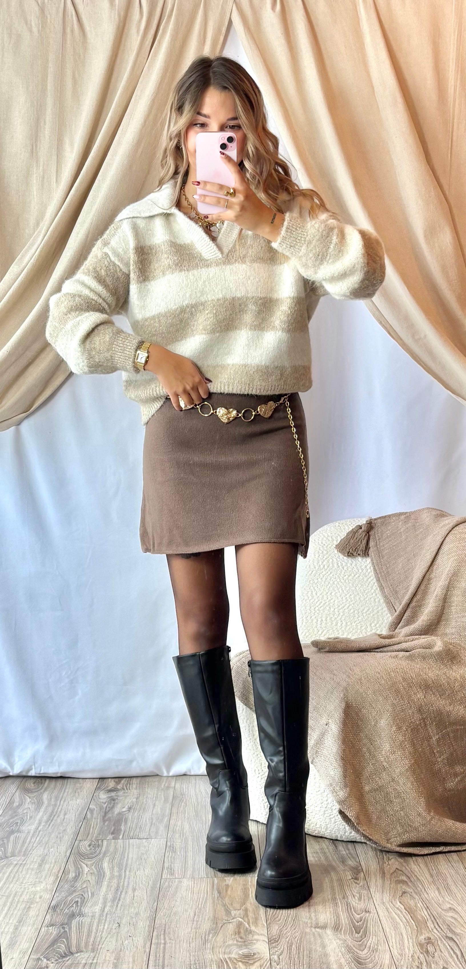 Pull Rayé Beige&Creme