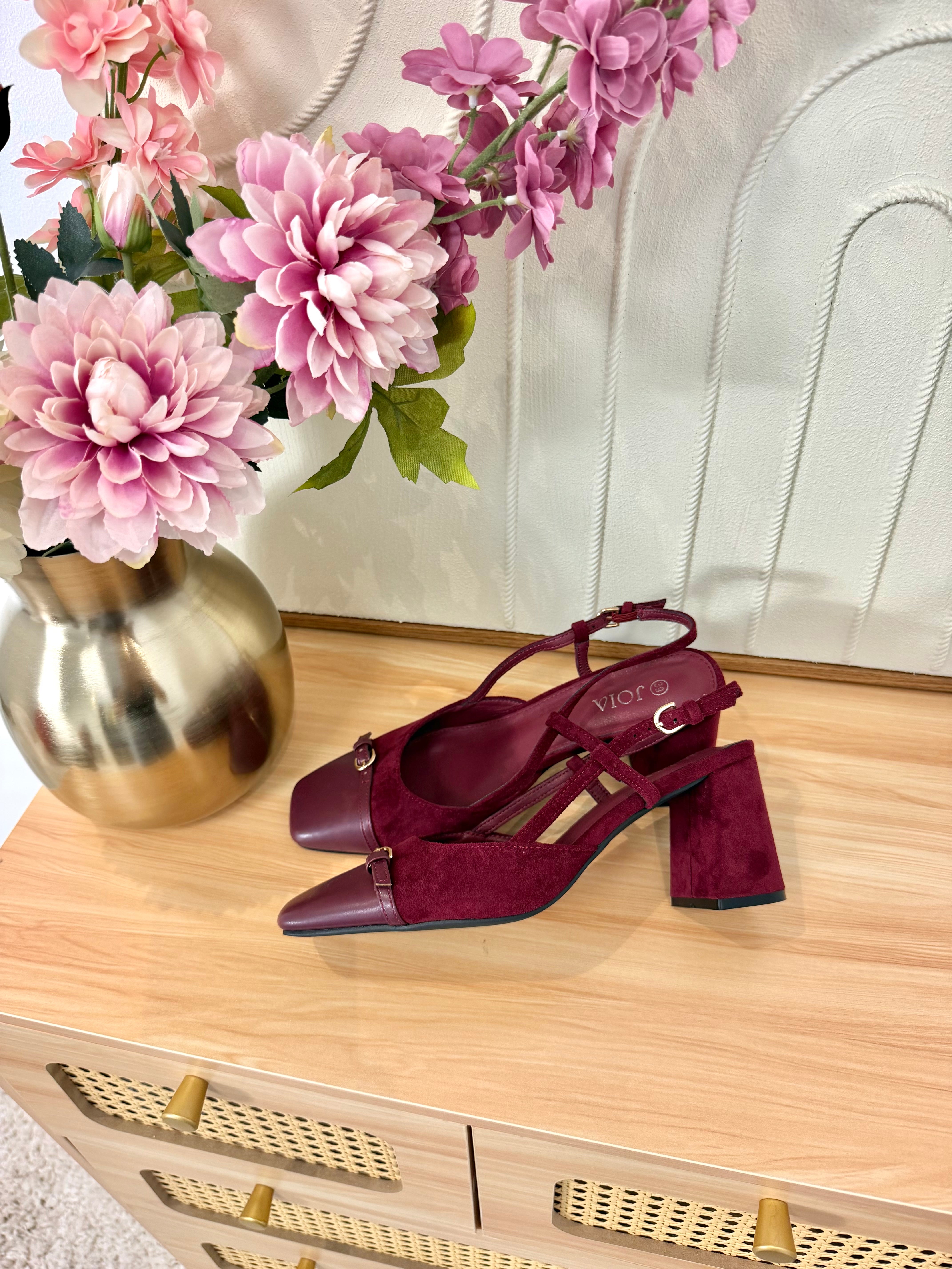 Escarpins à Brides Bordeaux