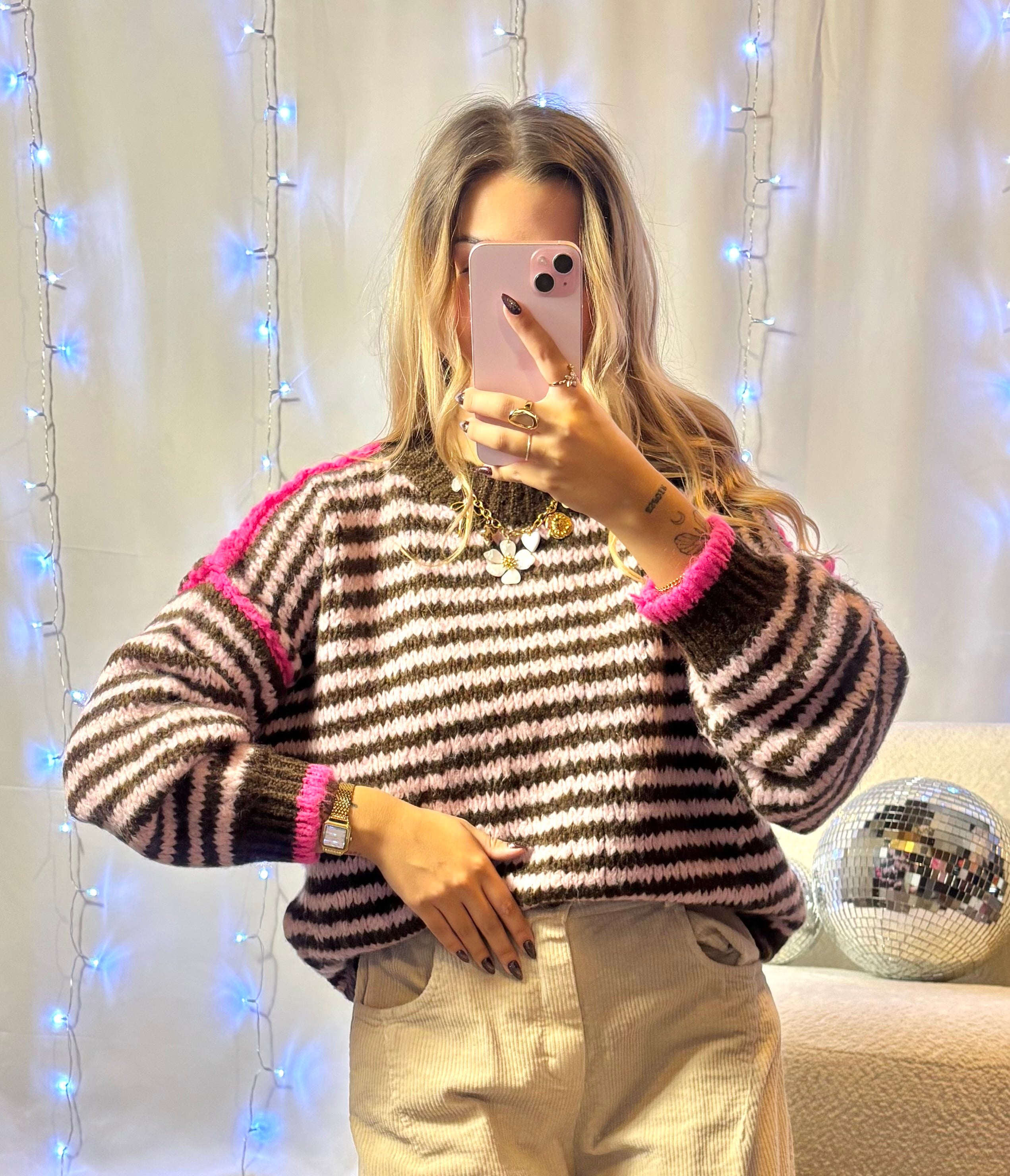 Pull Rayer Rose & Chocolat