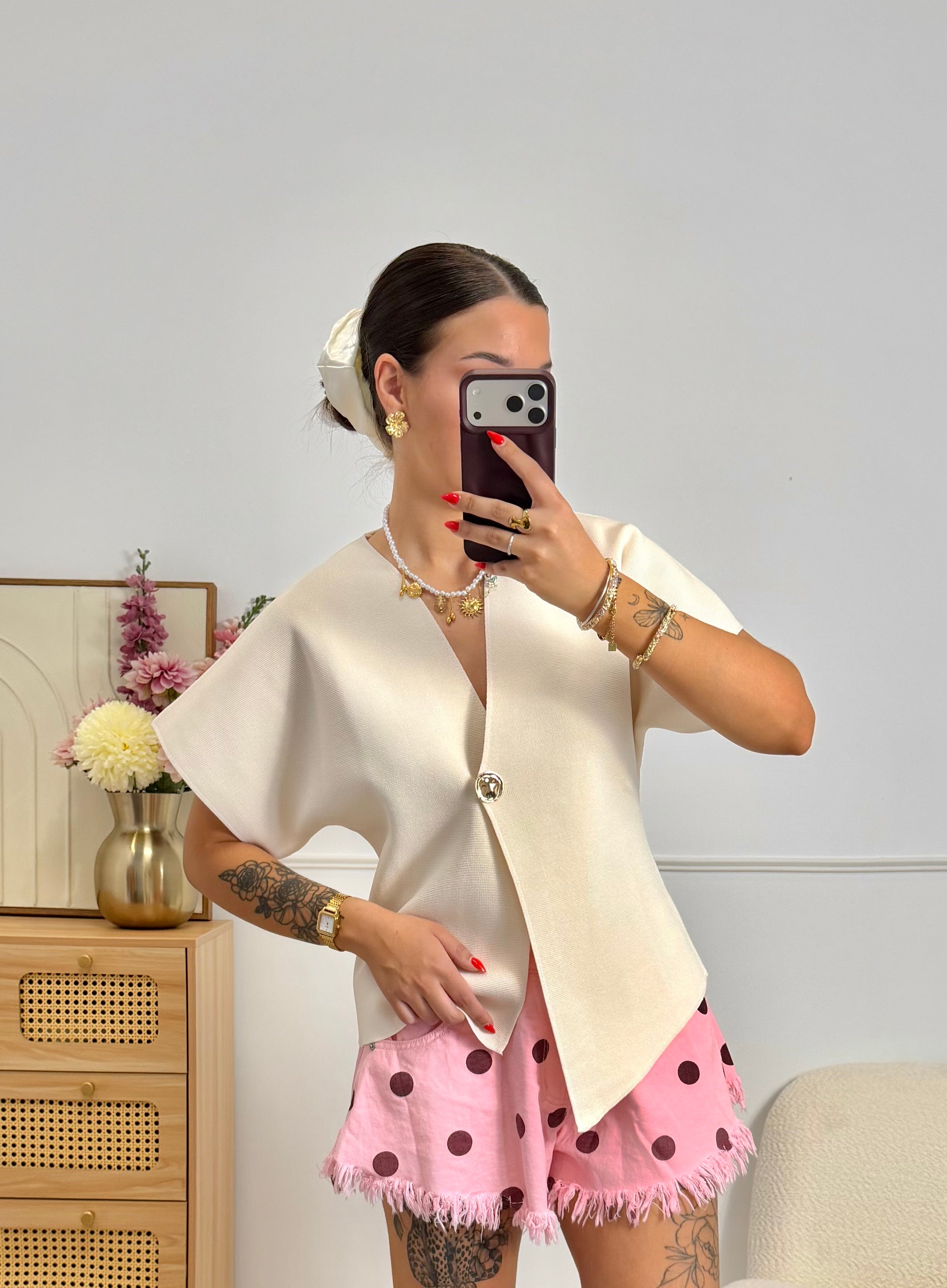 Top Bijoux Crème