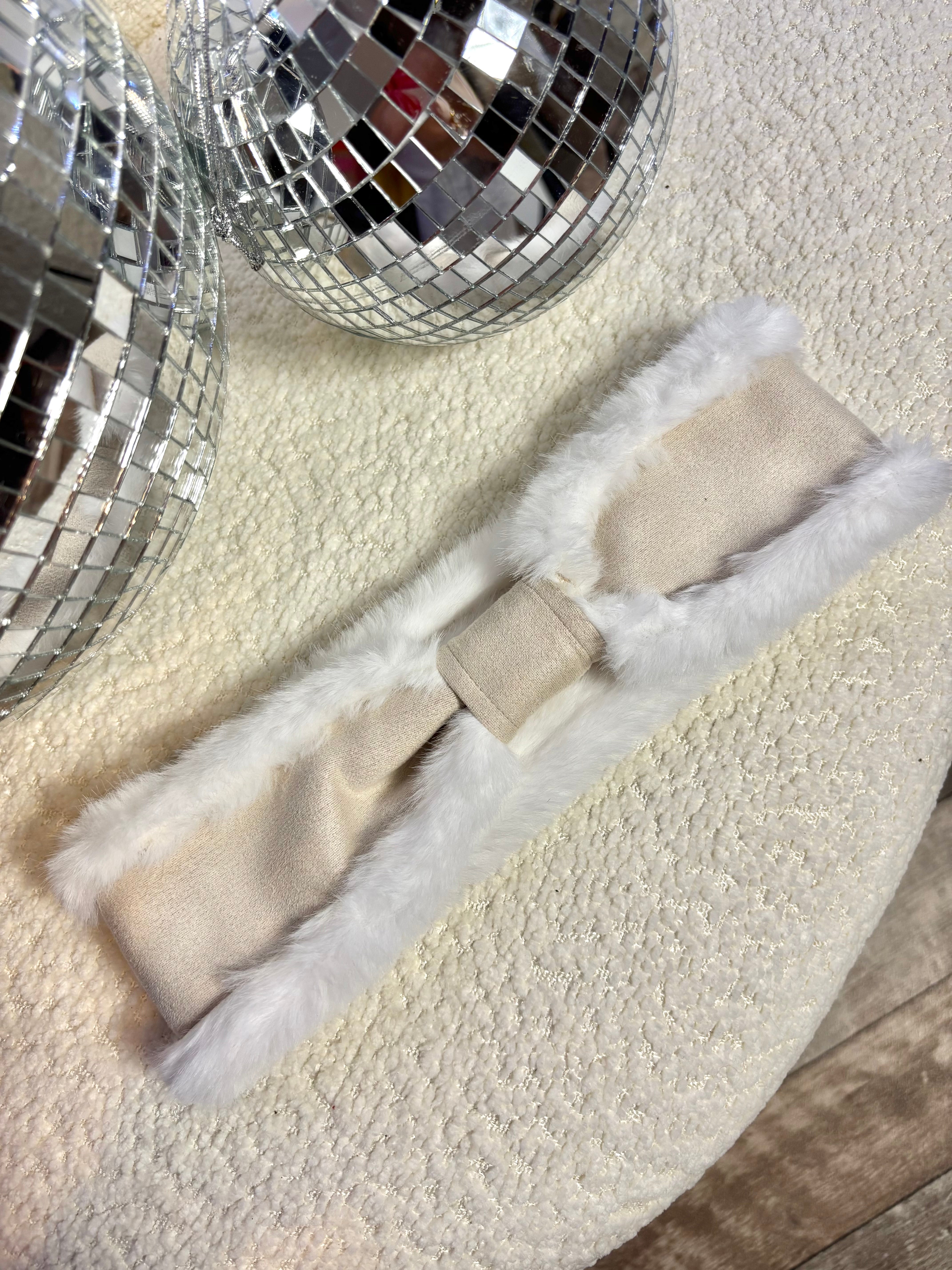 Bandeau Fourrure Beige