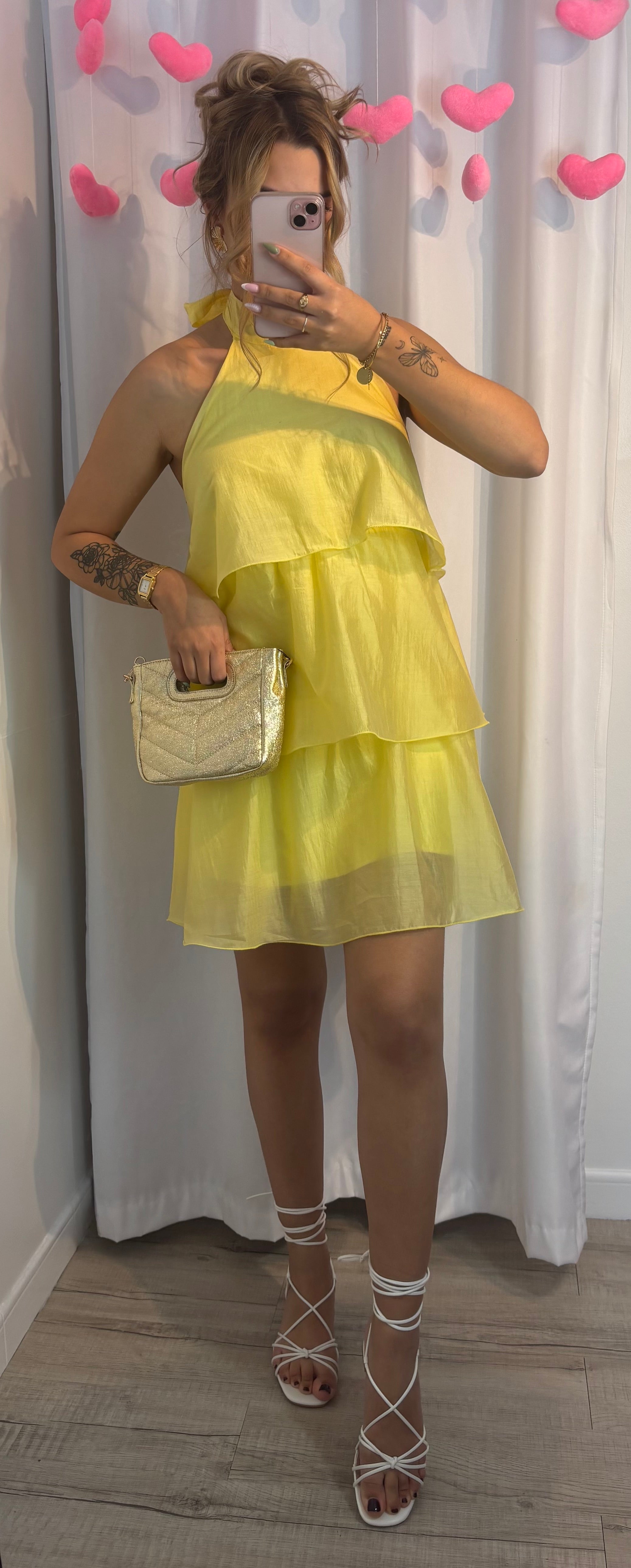 Robe Volantée Jaune