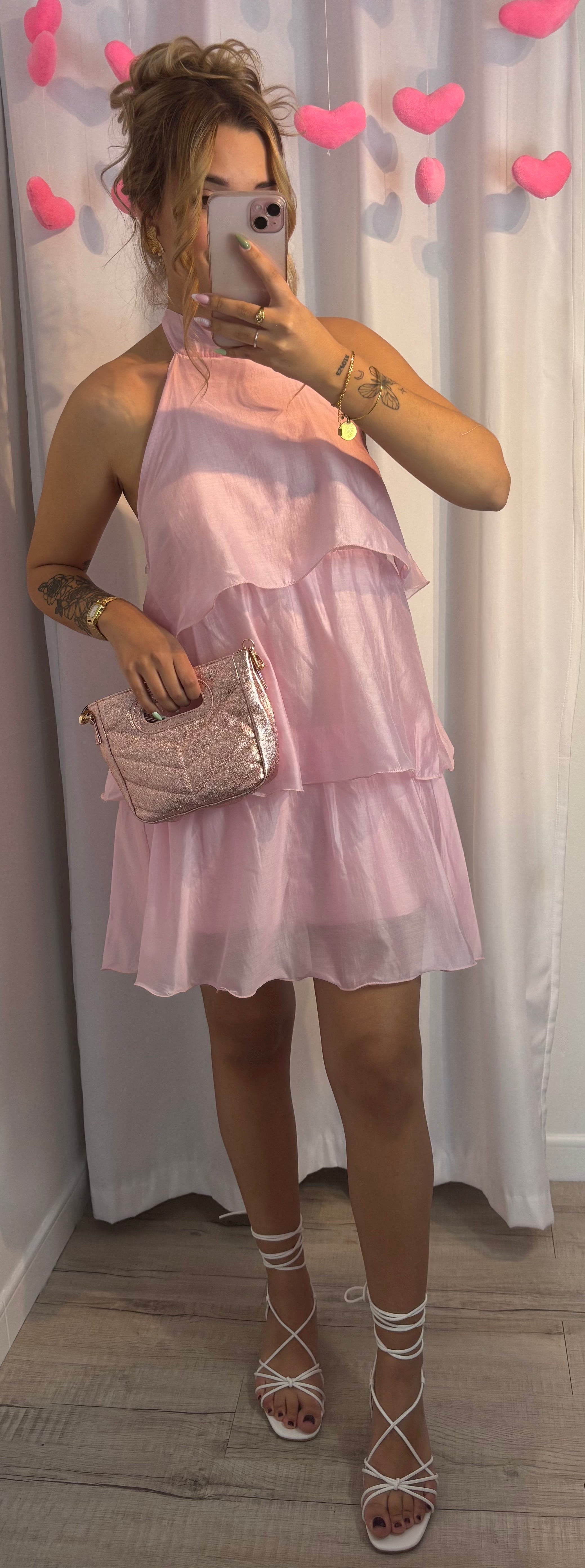 Robe Volantée Rose