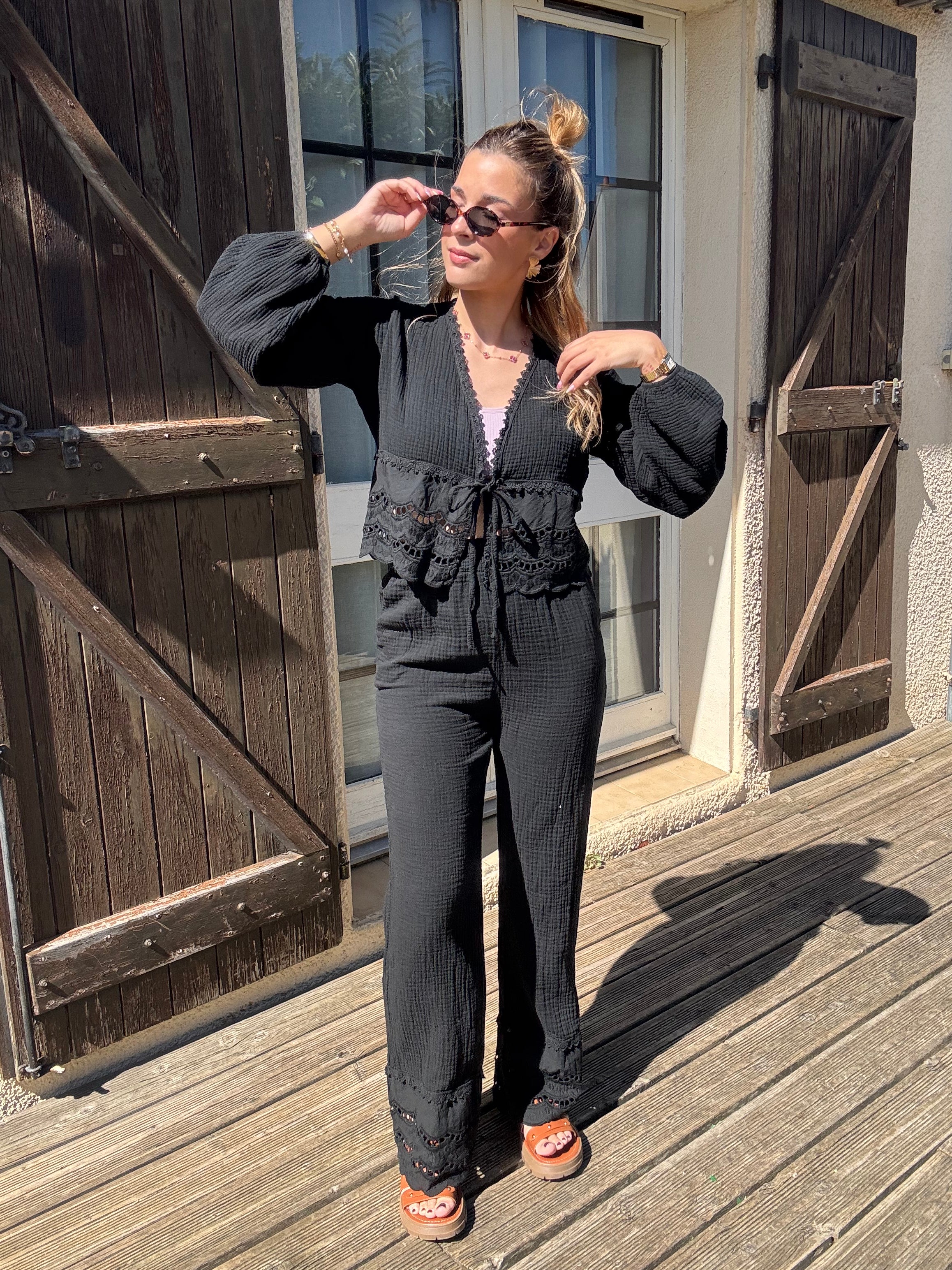 Ensemble Gaz de Coton Noir