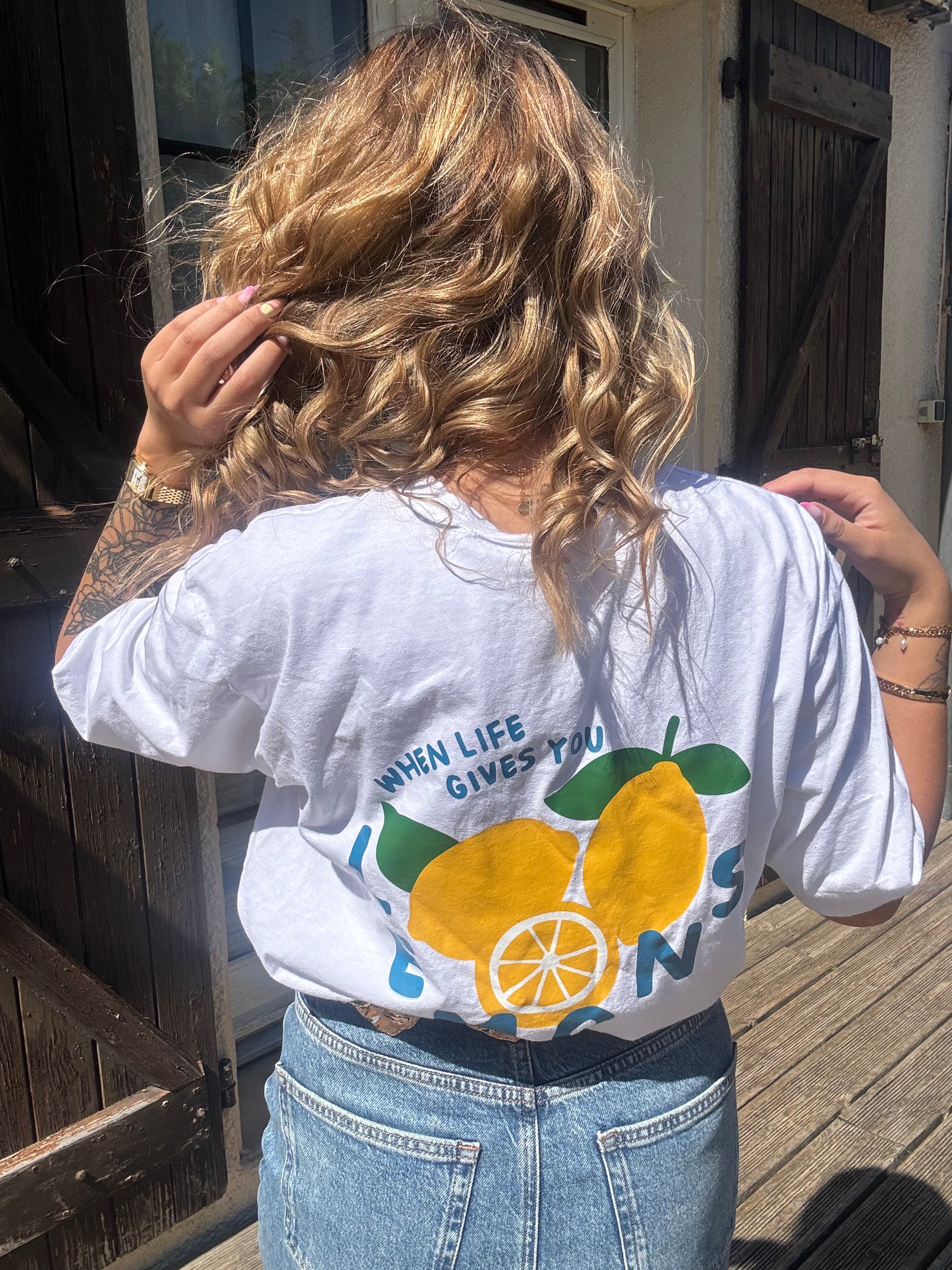 T-Shirt Citron Blanc