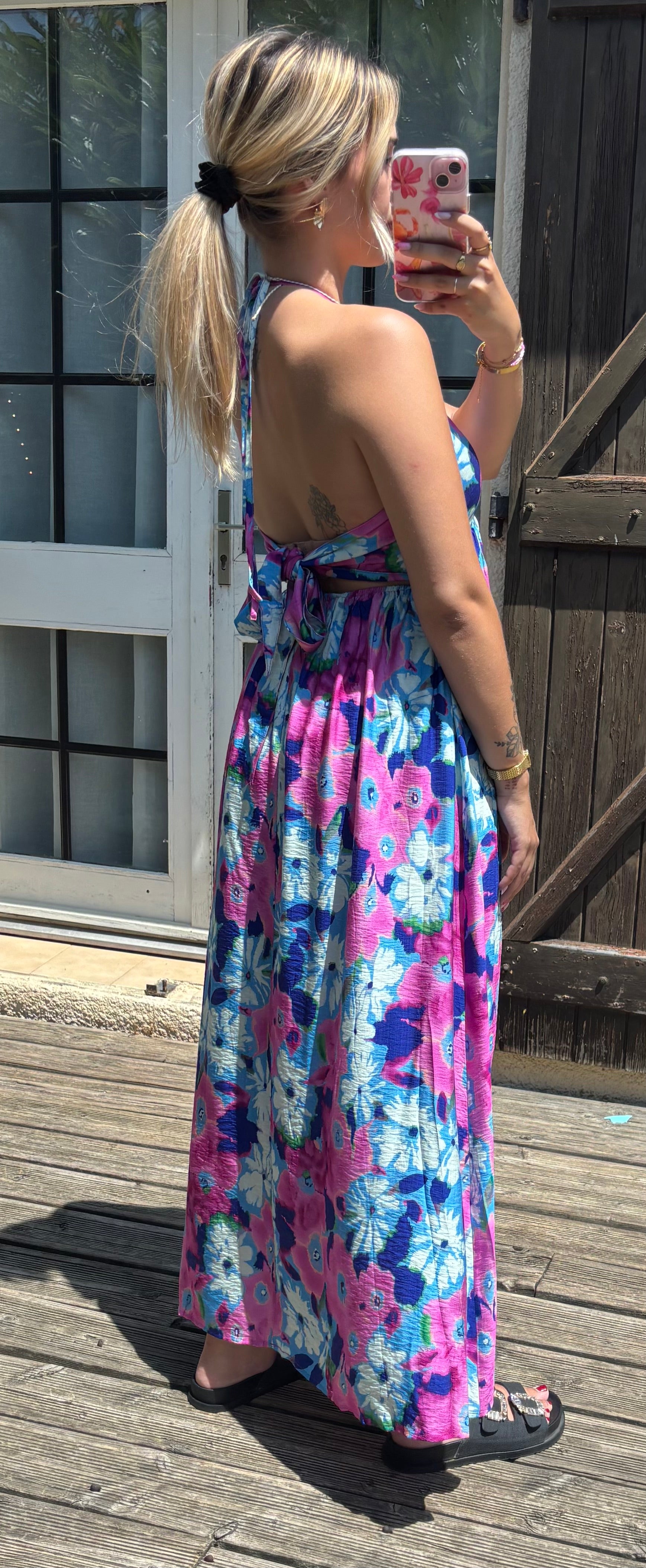 Robe Fleuries Bleu