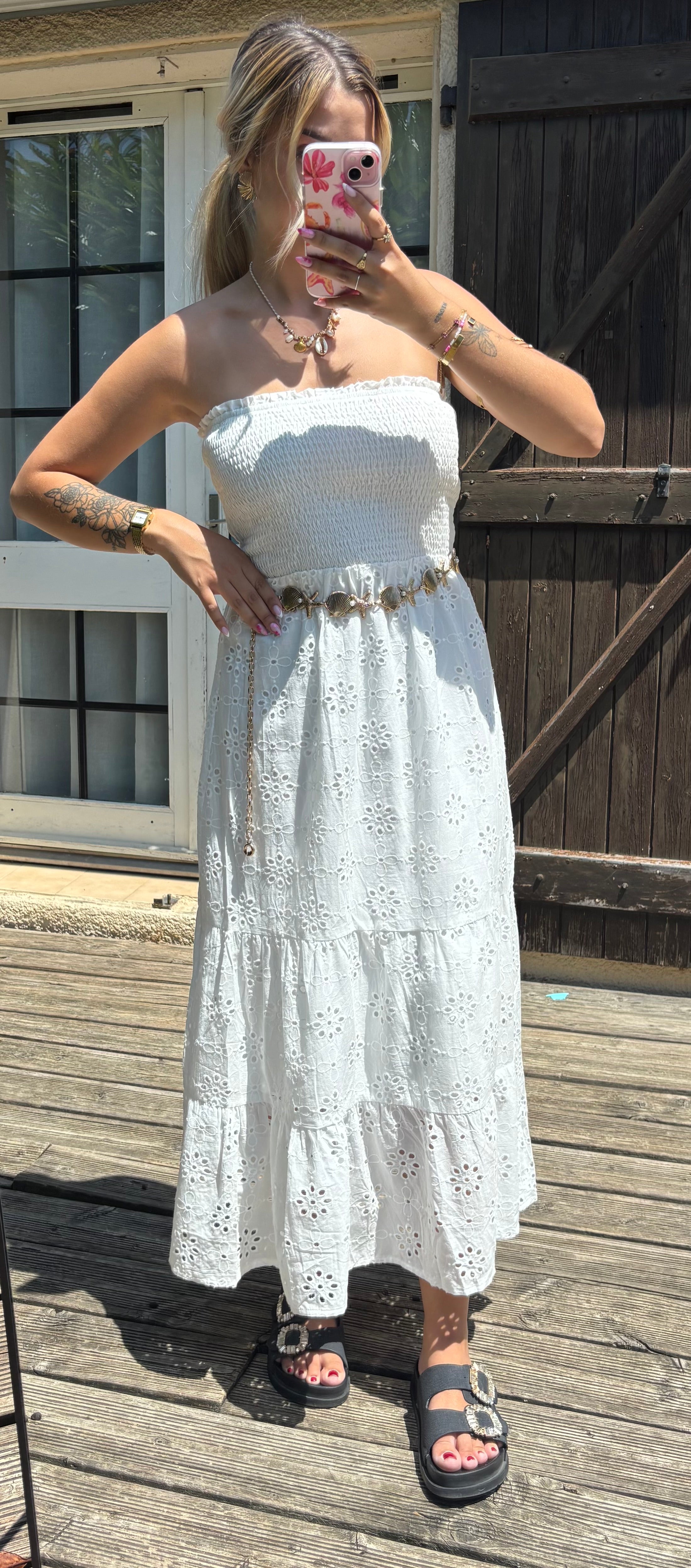 Robe Broderies Anglaise Blanche