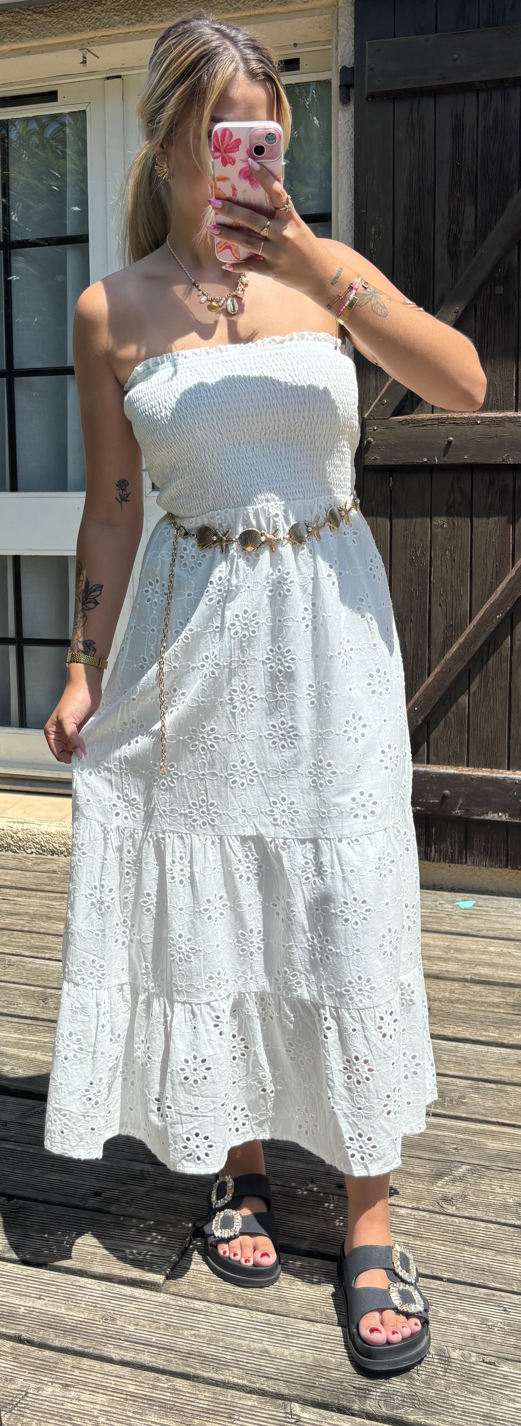 Robe Broderies Anglaise Blanche