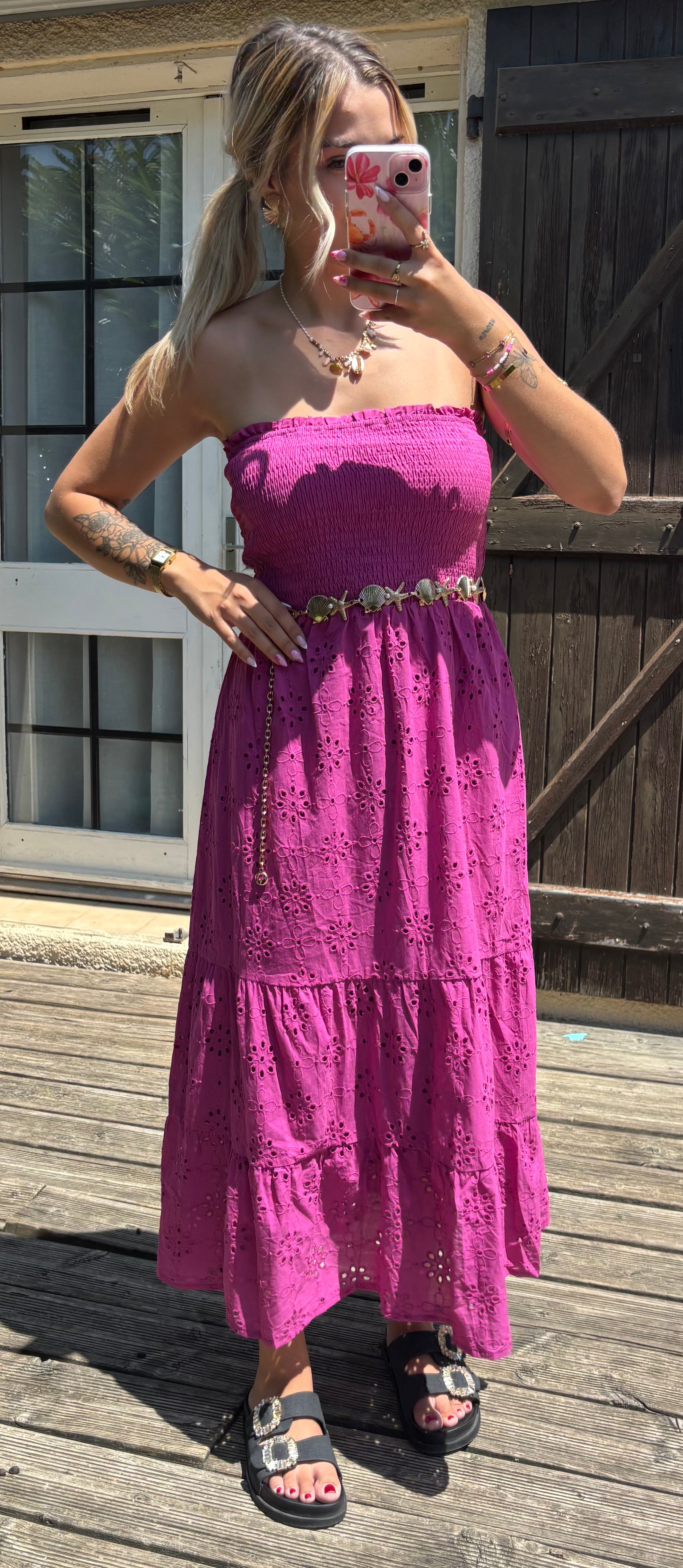 Robe Broderie Anglaise Violet