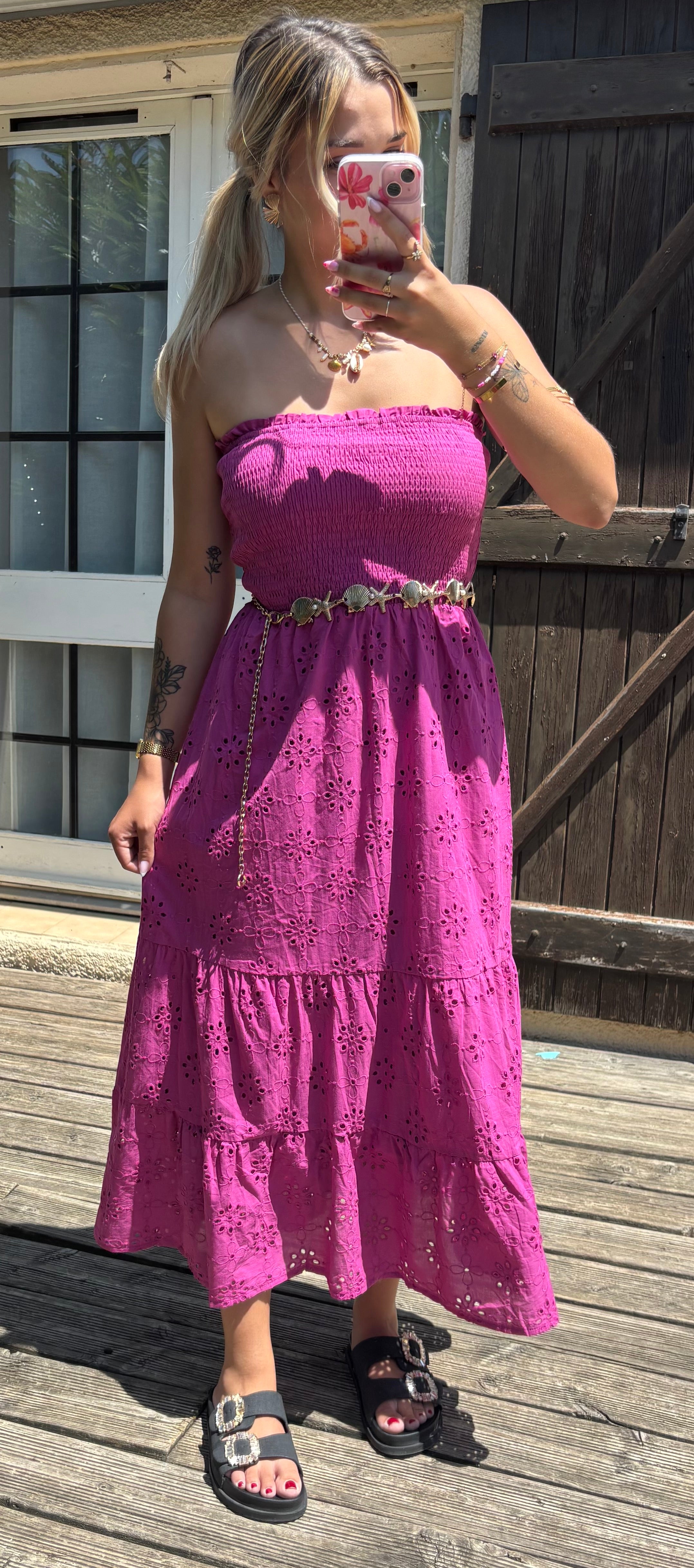Robe Broderie Anglaise Violet