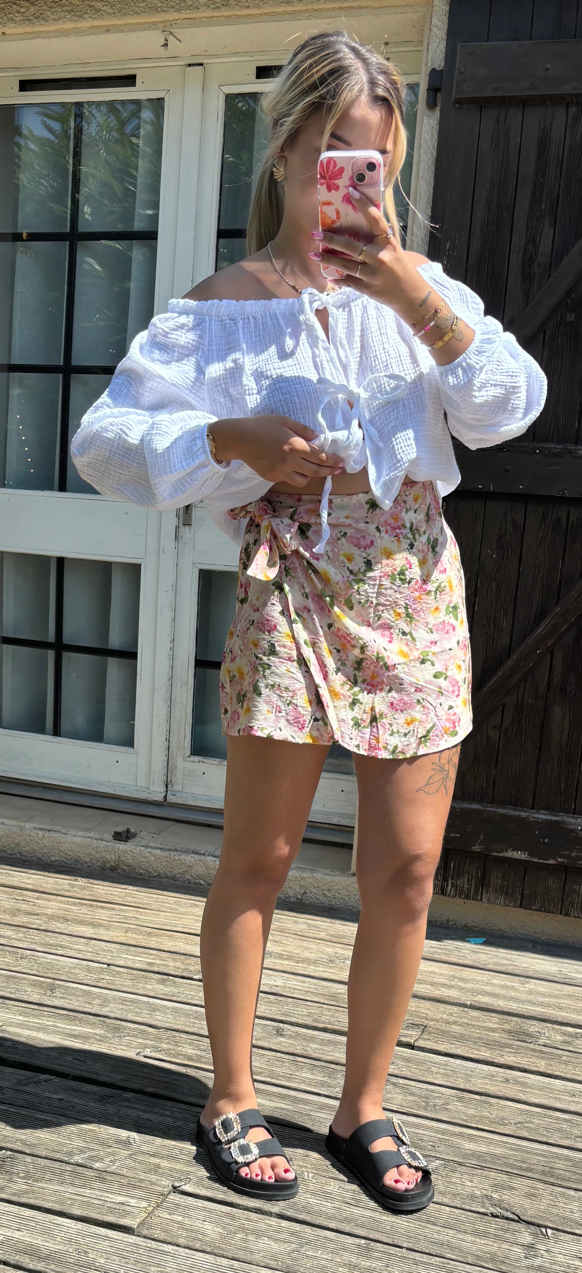 Jupe Short Fleuries
