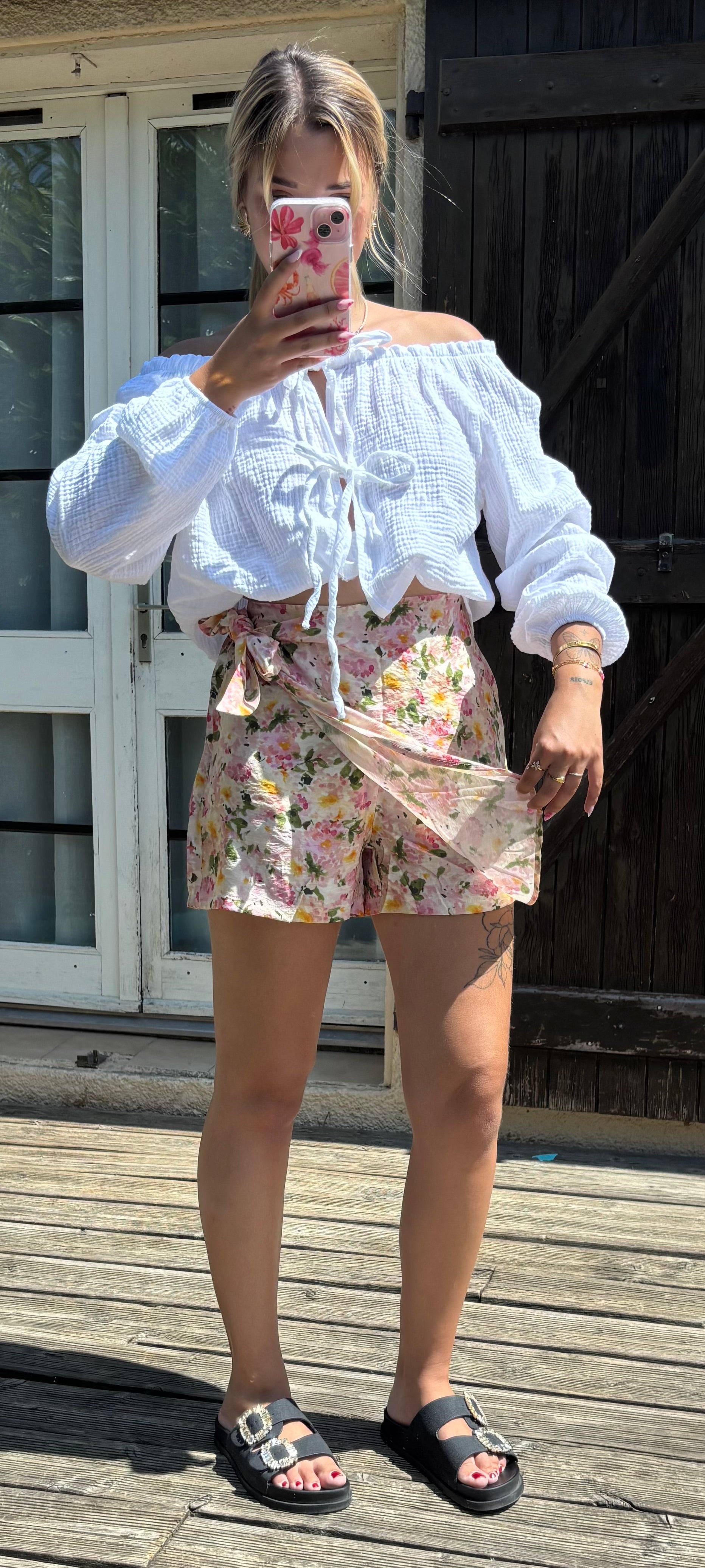 Jupe Short Fleuries