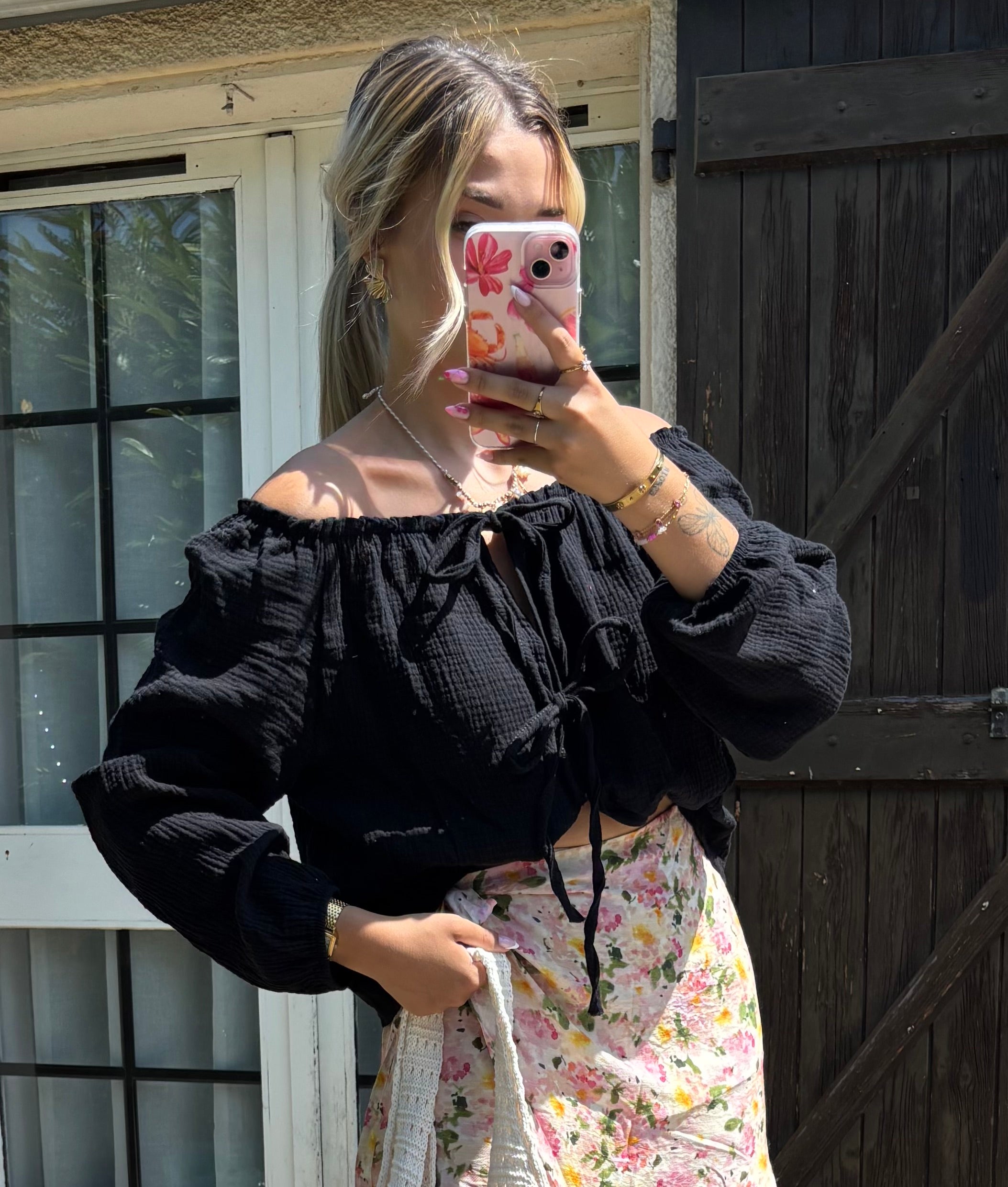 Blouse Col Bardot Noir