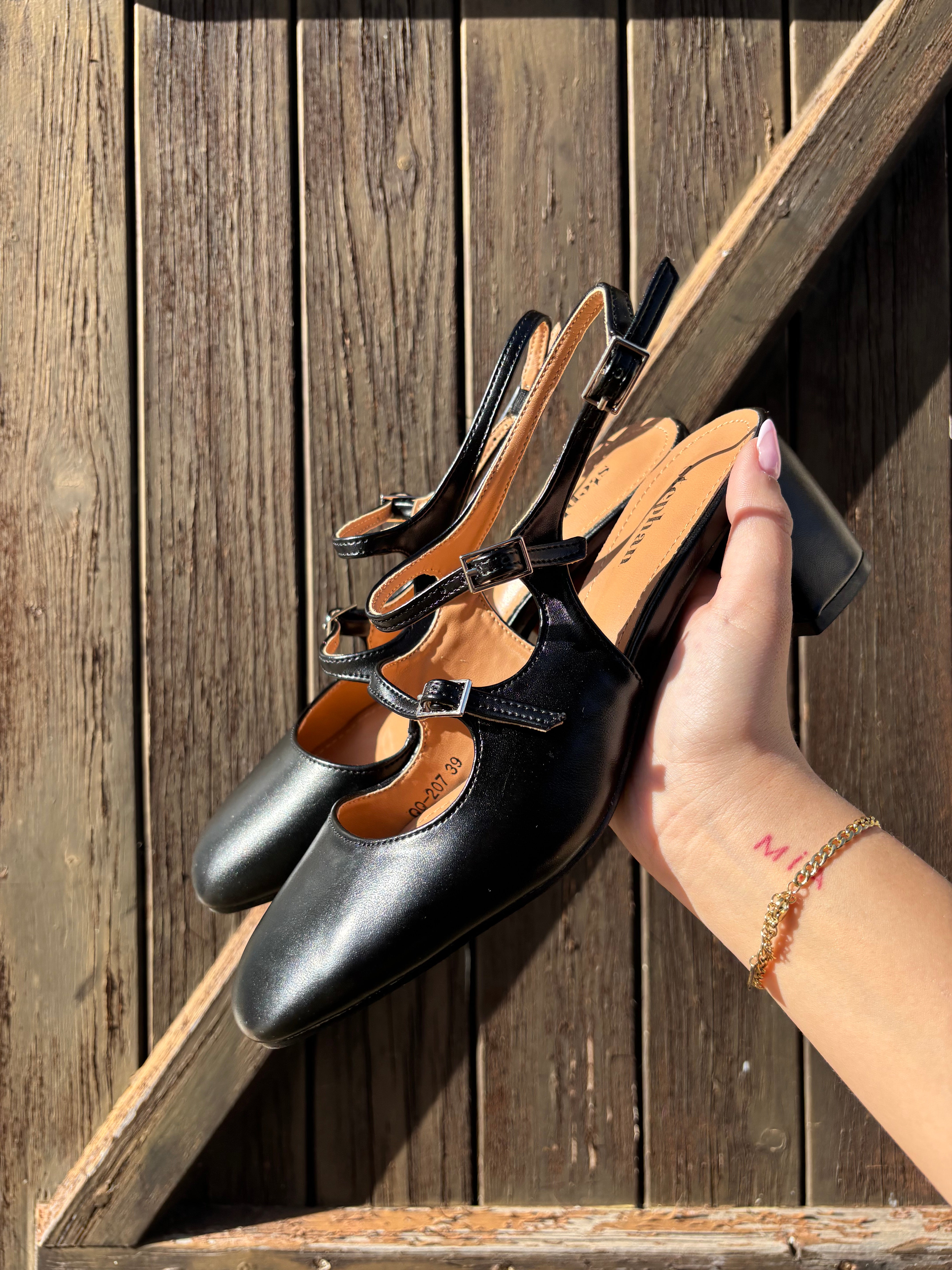 Sandales à Talon Noir