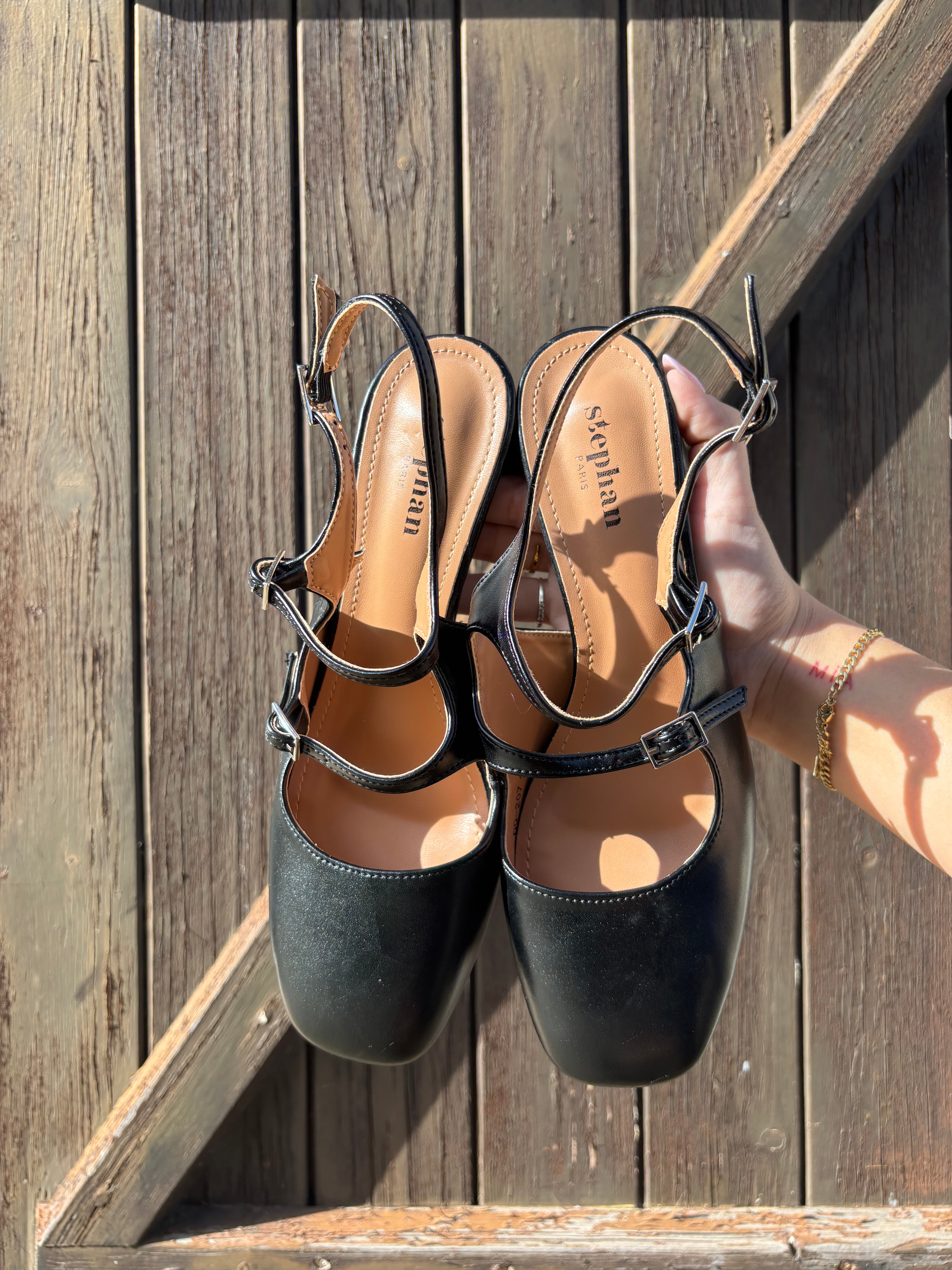 Sandales à Talon Noir