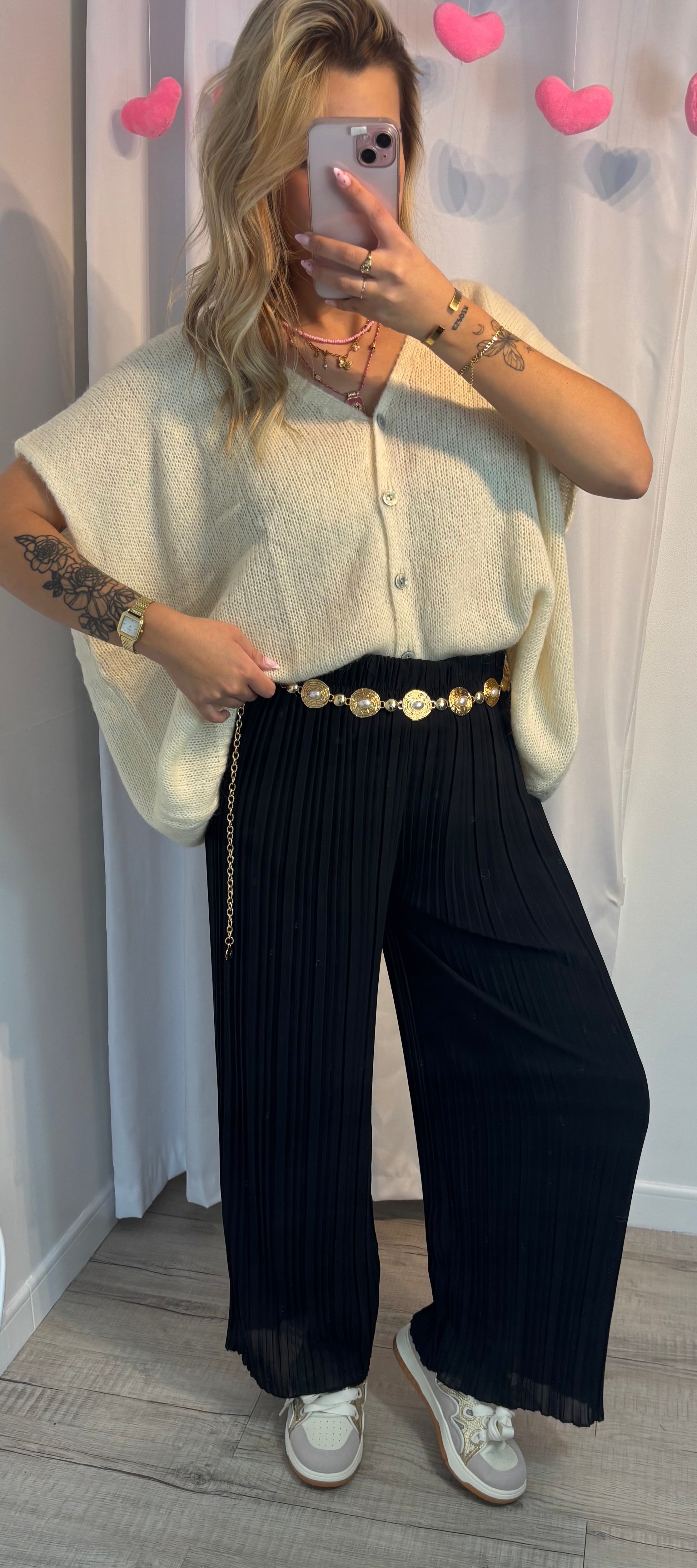 Pantalon Plissée Noir