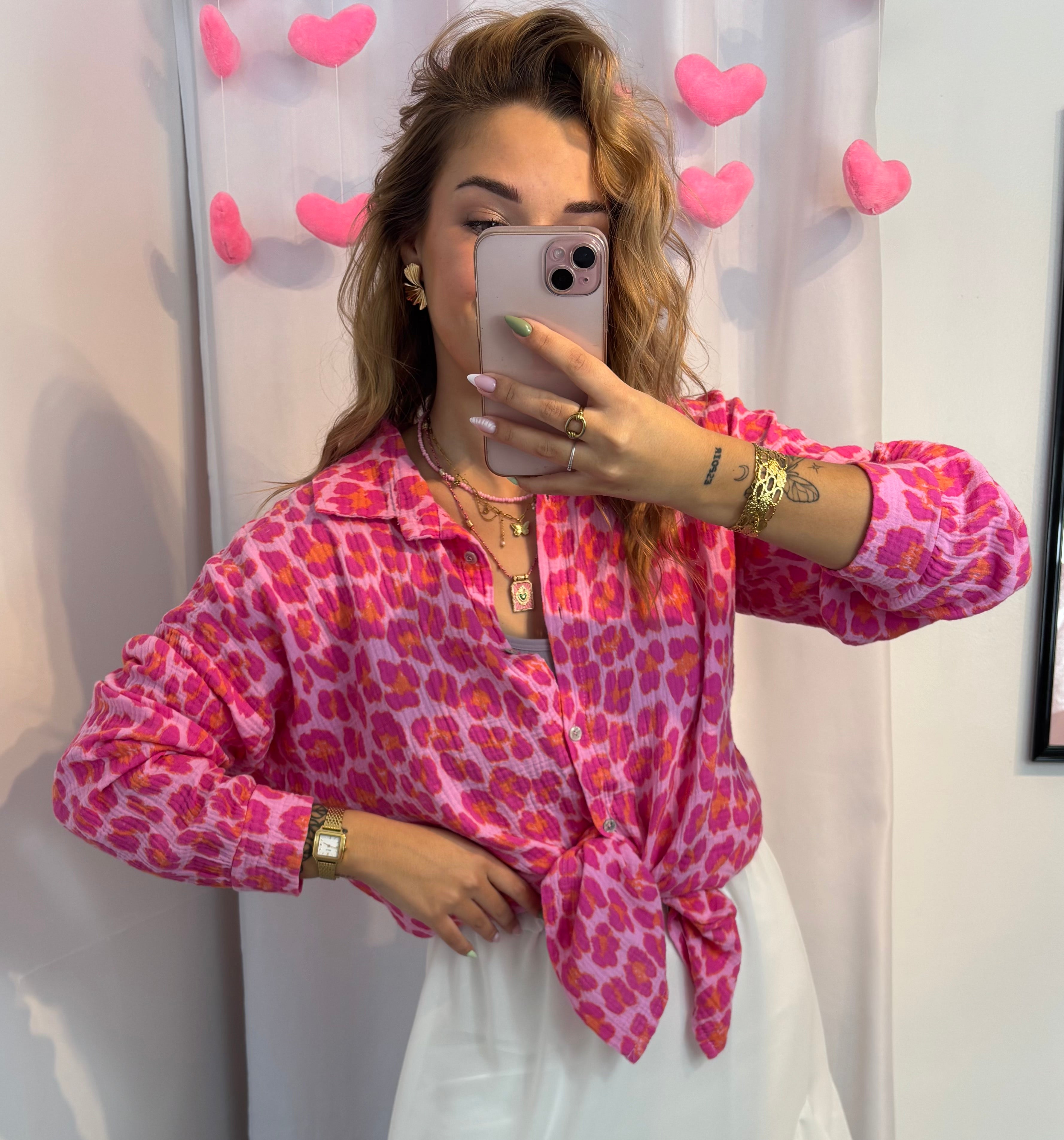 Chemise Gaze de Coton Léopard