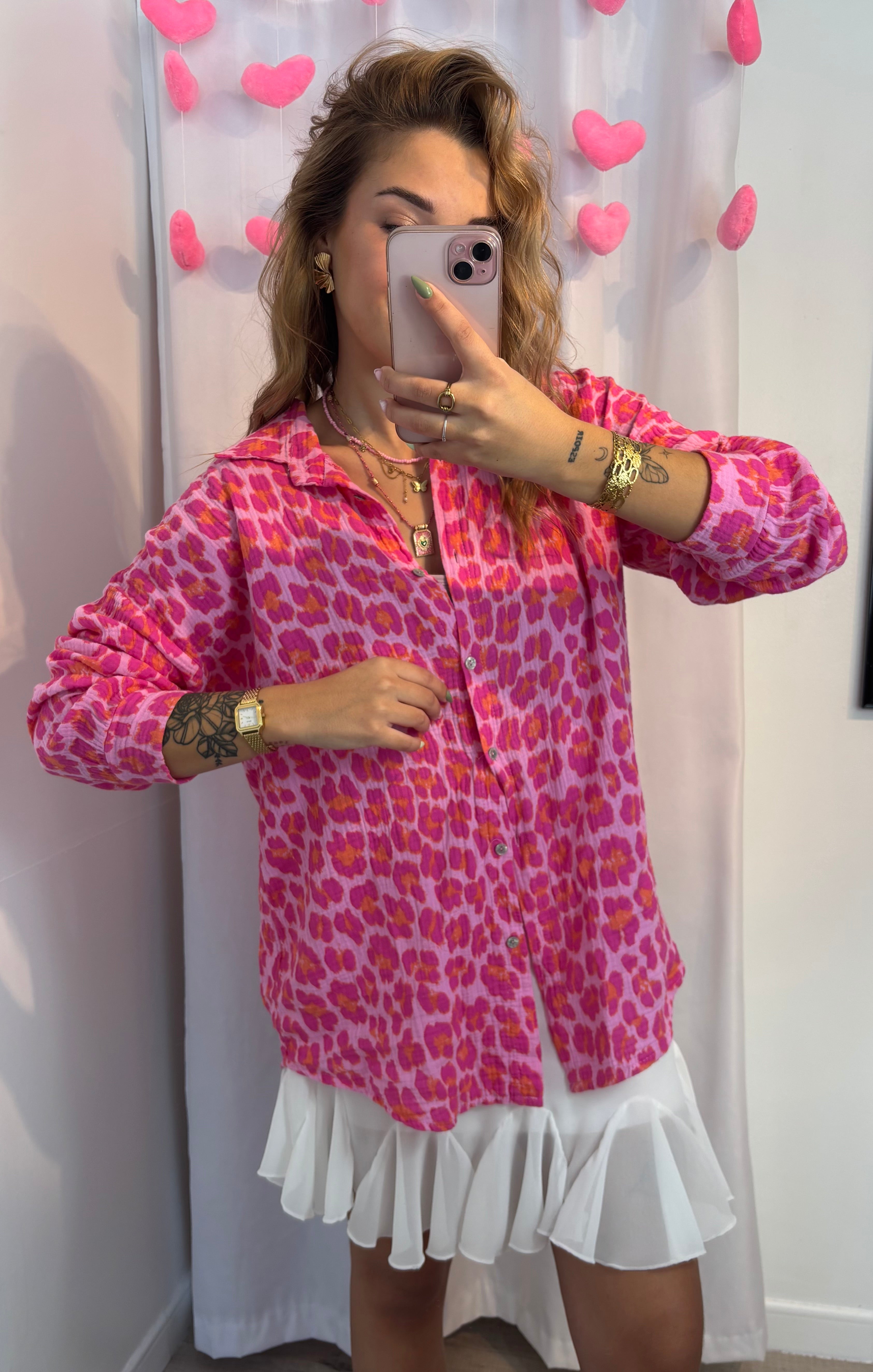 Chemise Gaze de Coton Léopard