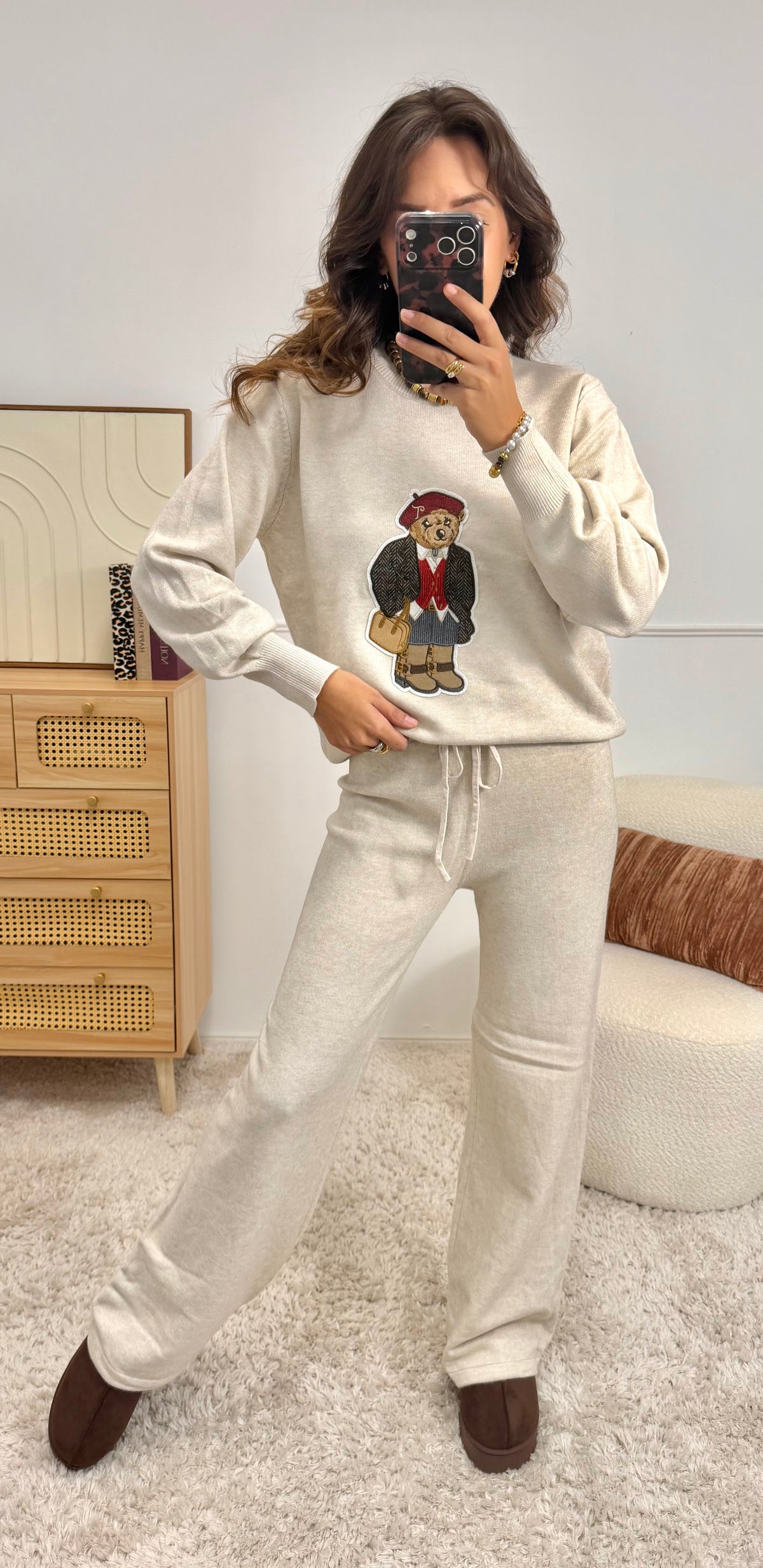 Ensemble ourson Crème