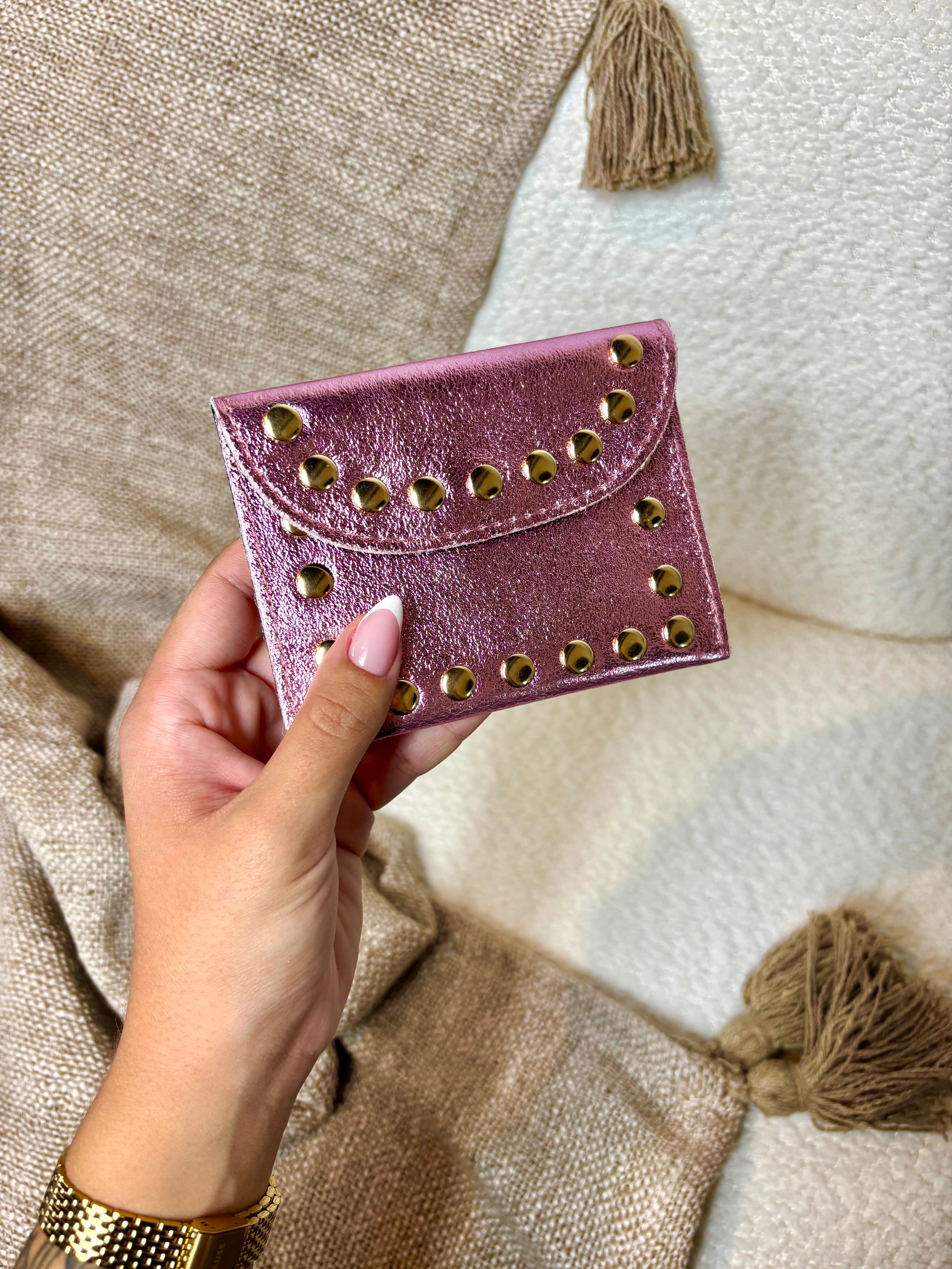 Porte Carte 100% Cuir Rose