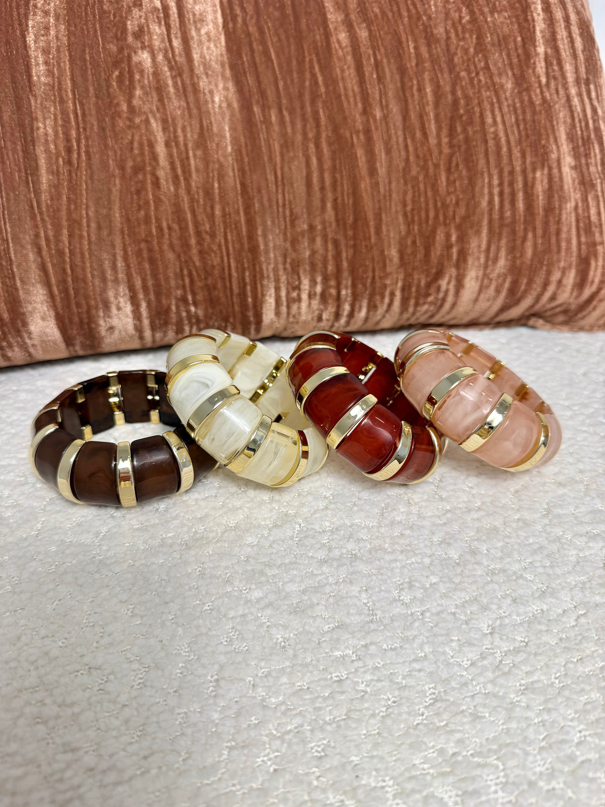 Bracelet perle Rose / Bordeaux / Chocolat ou Crème