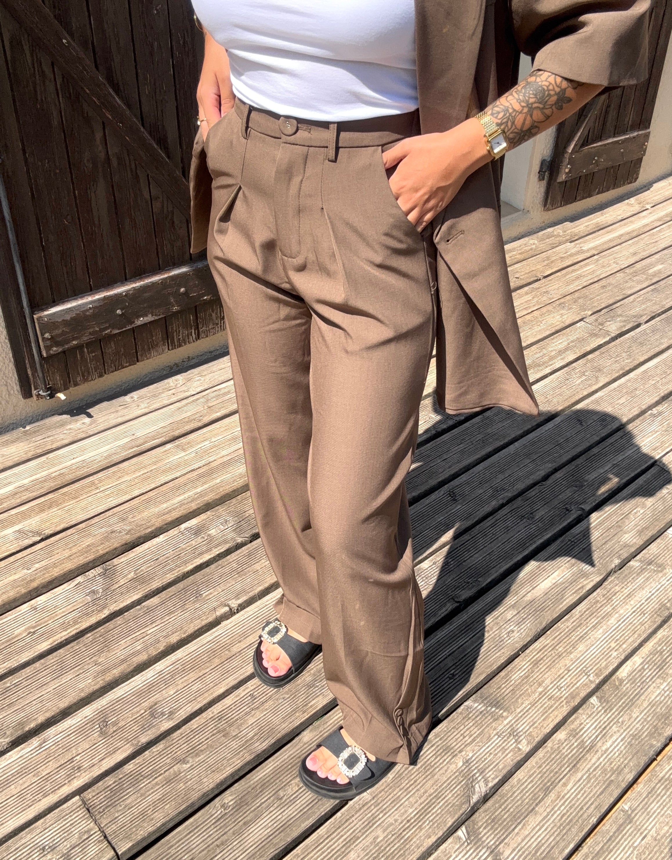 Pantalon Tailleur Chocolat