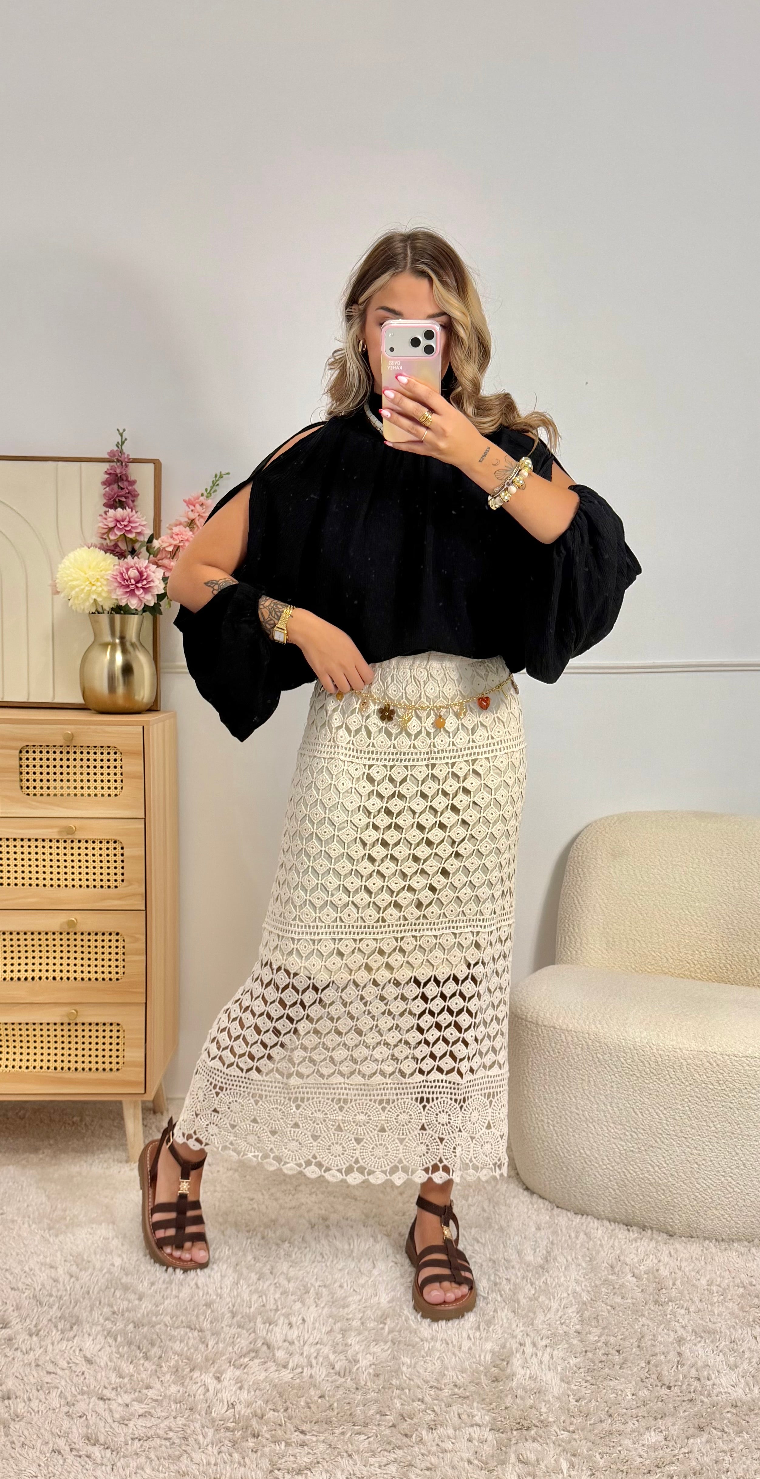 Blouse Ouverte Noir