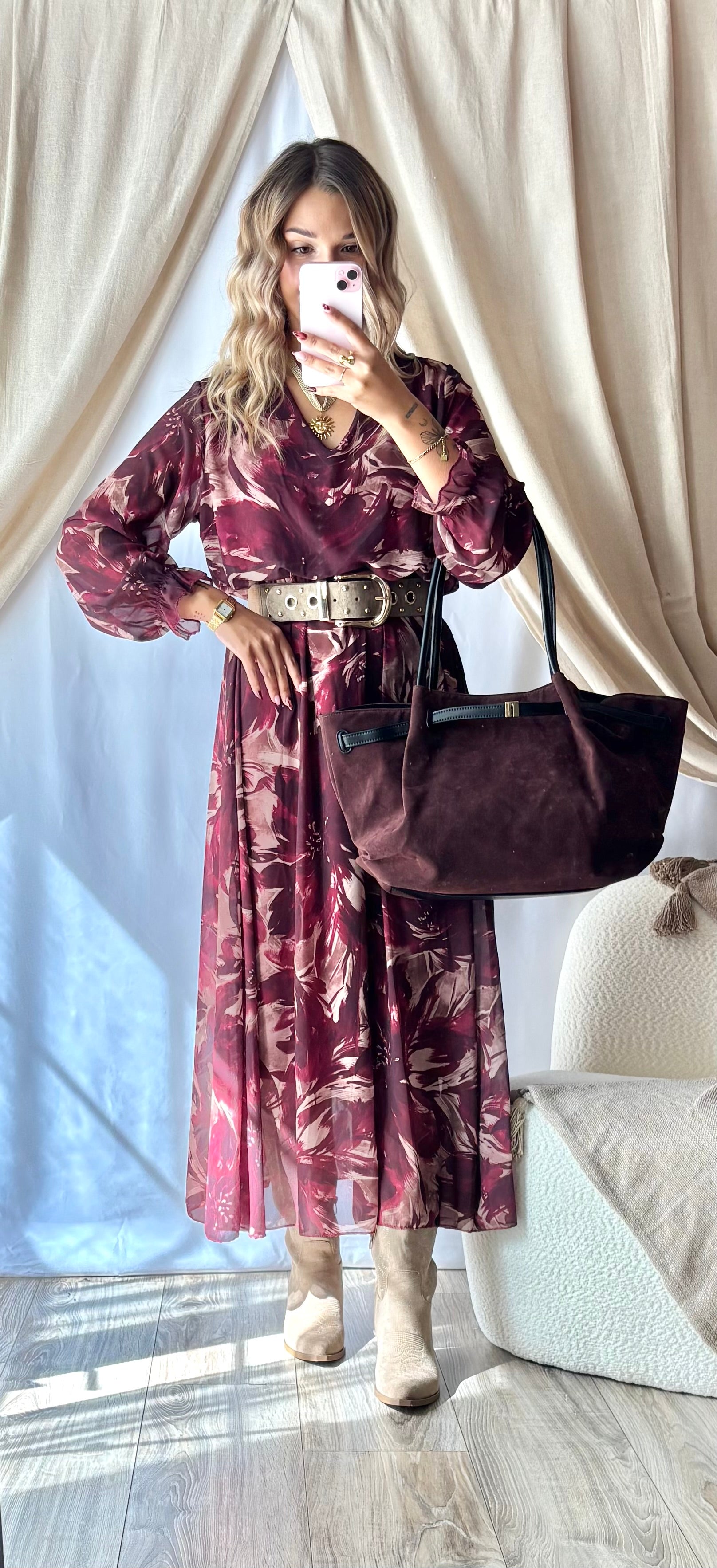 Robe Bohème Bordeaux