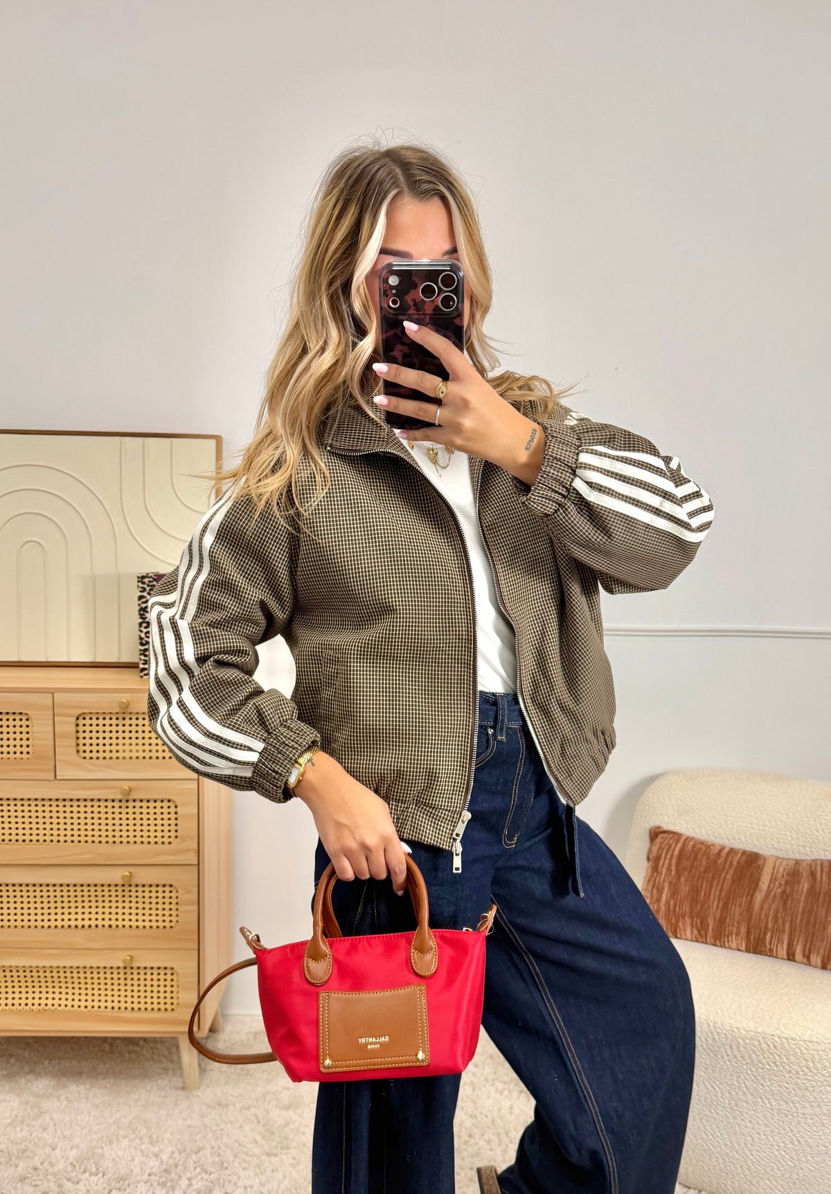 Veste à Petit Carreaux Choco