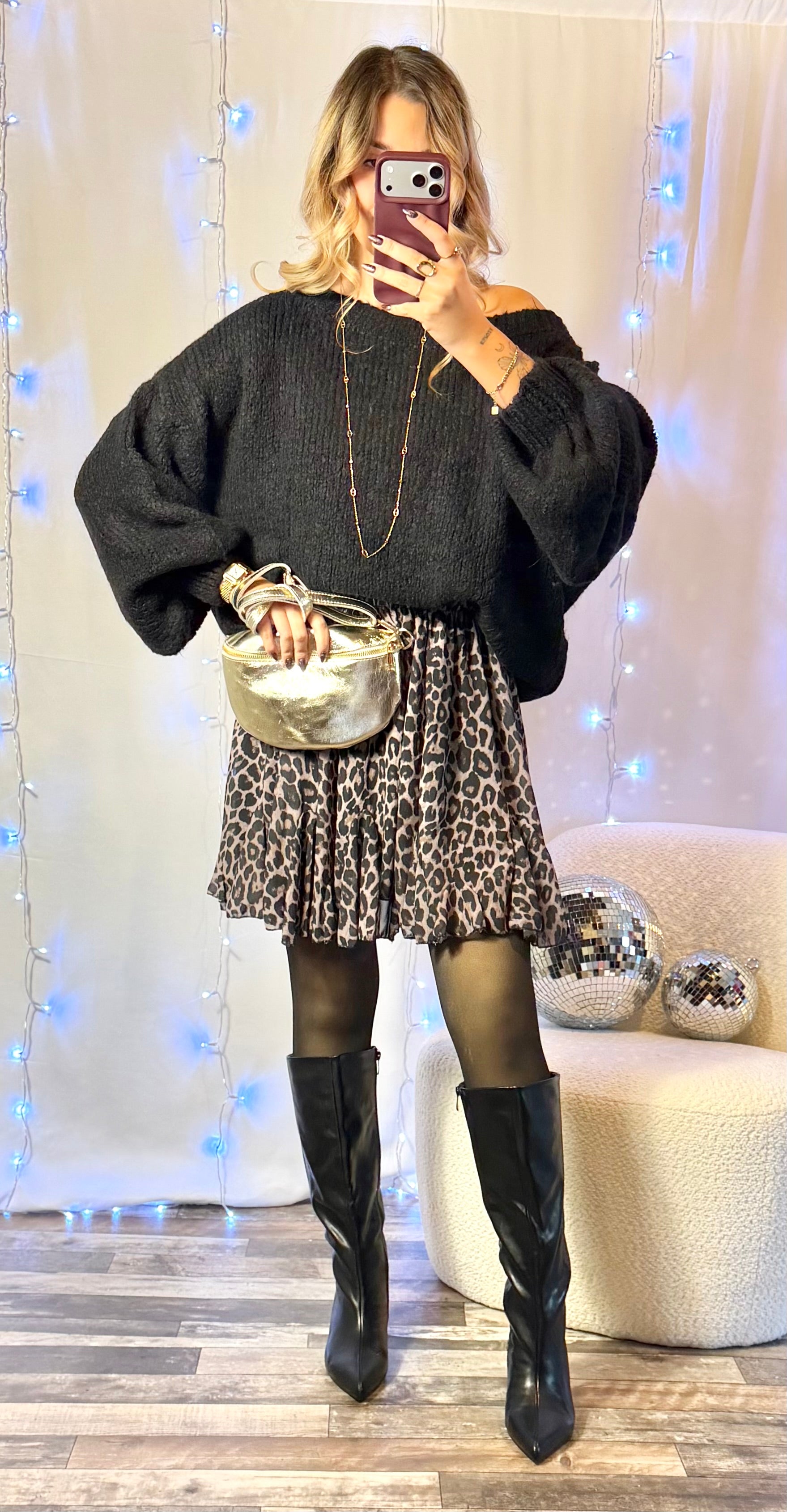 Pull Épaule Dénudée Noir