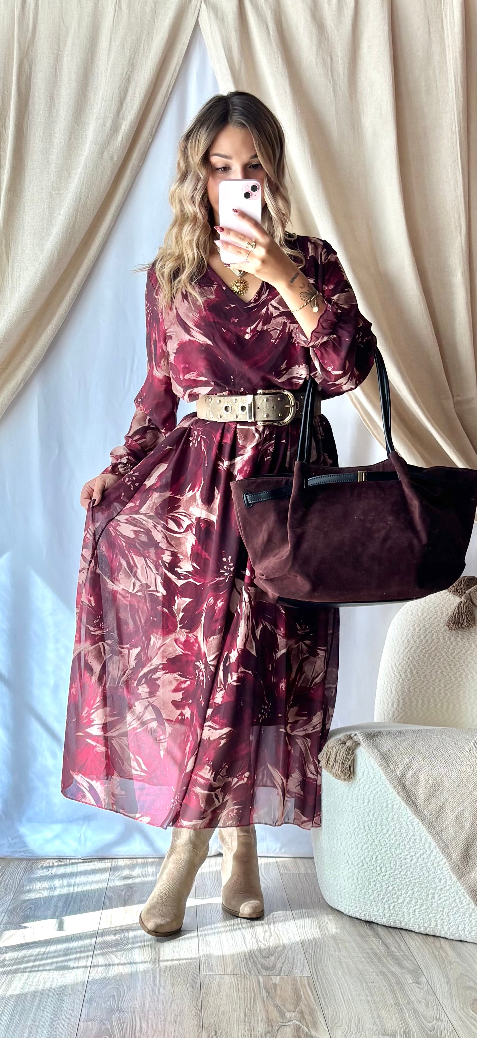 Robe Bohème Bordeaux