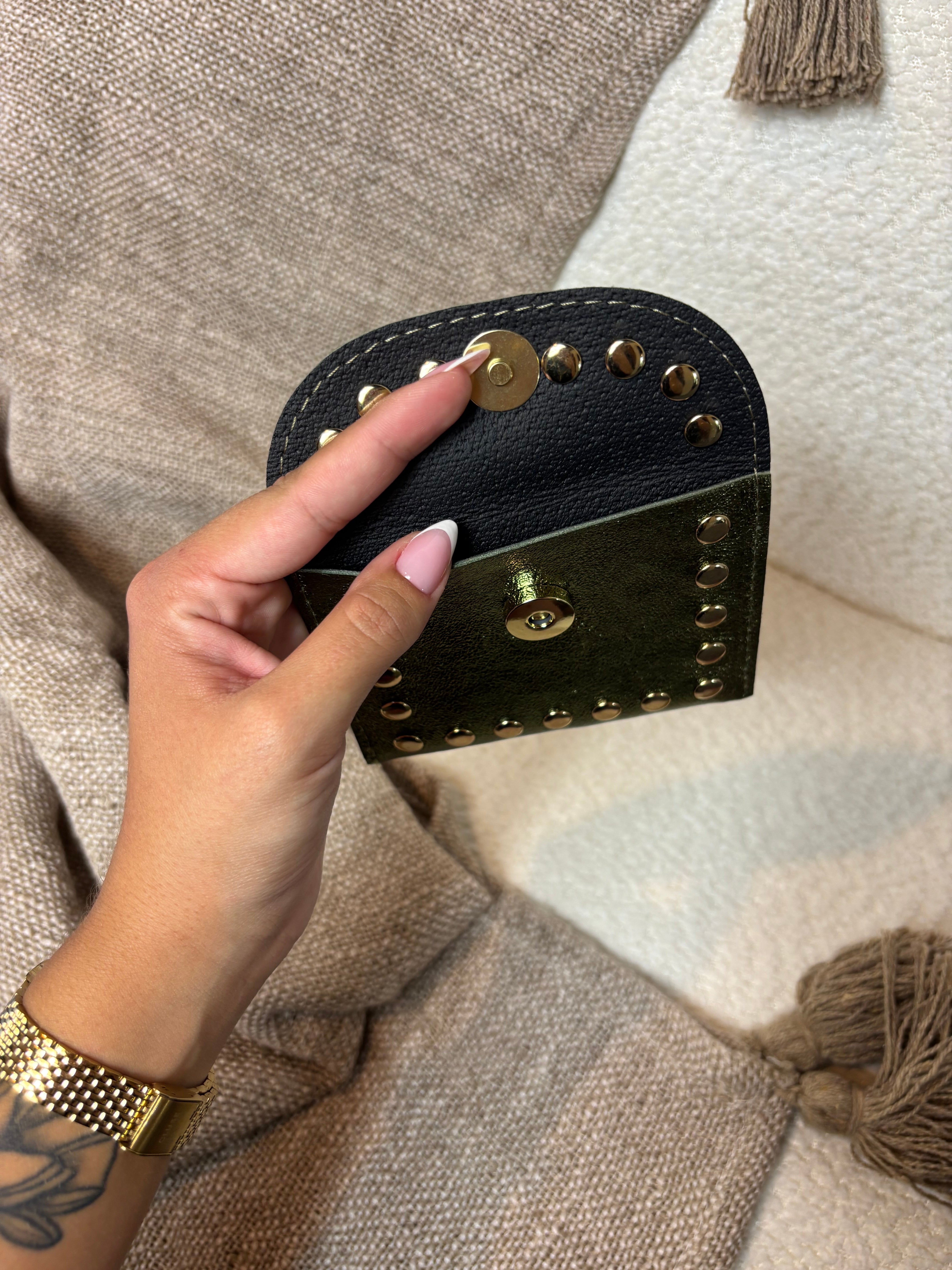 Porte Carte 100% Cuir Kaki