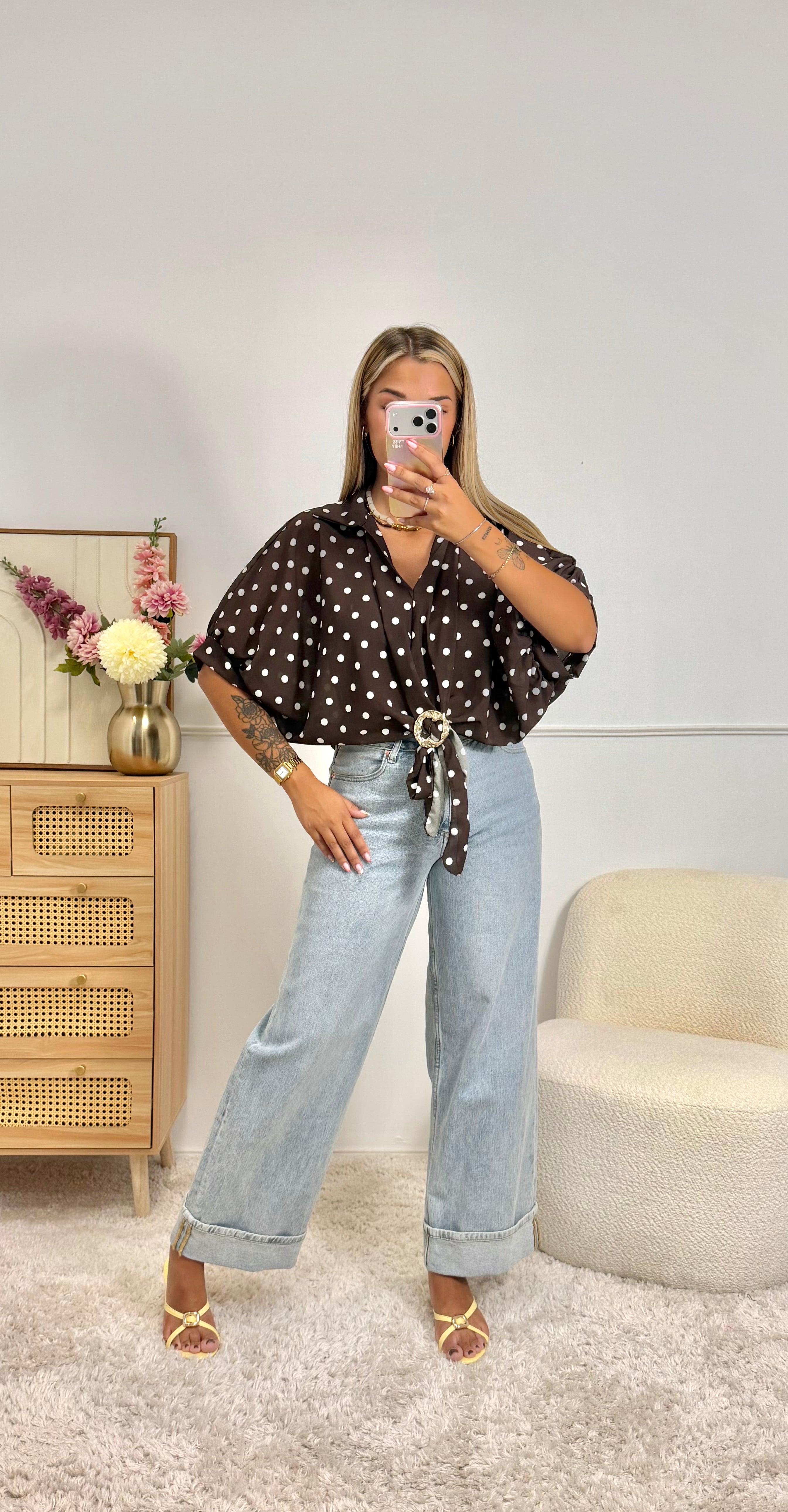 Blouse Pois & Bijoux choco