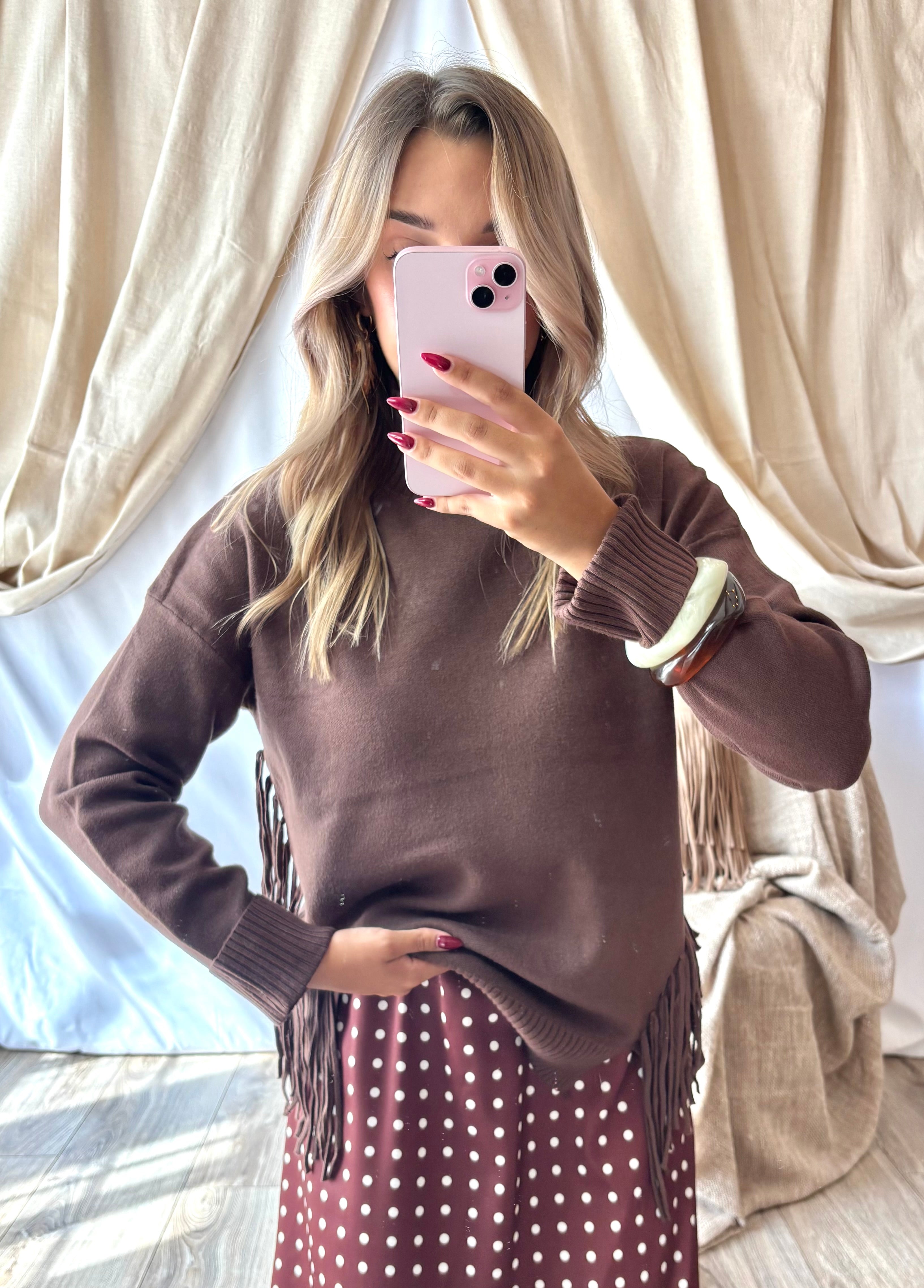 Pull Franges Chocolat
