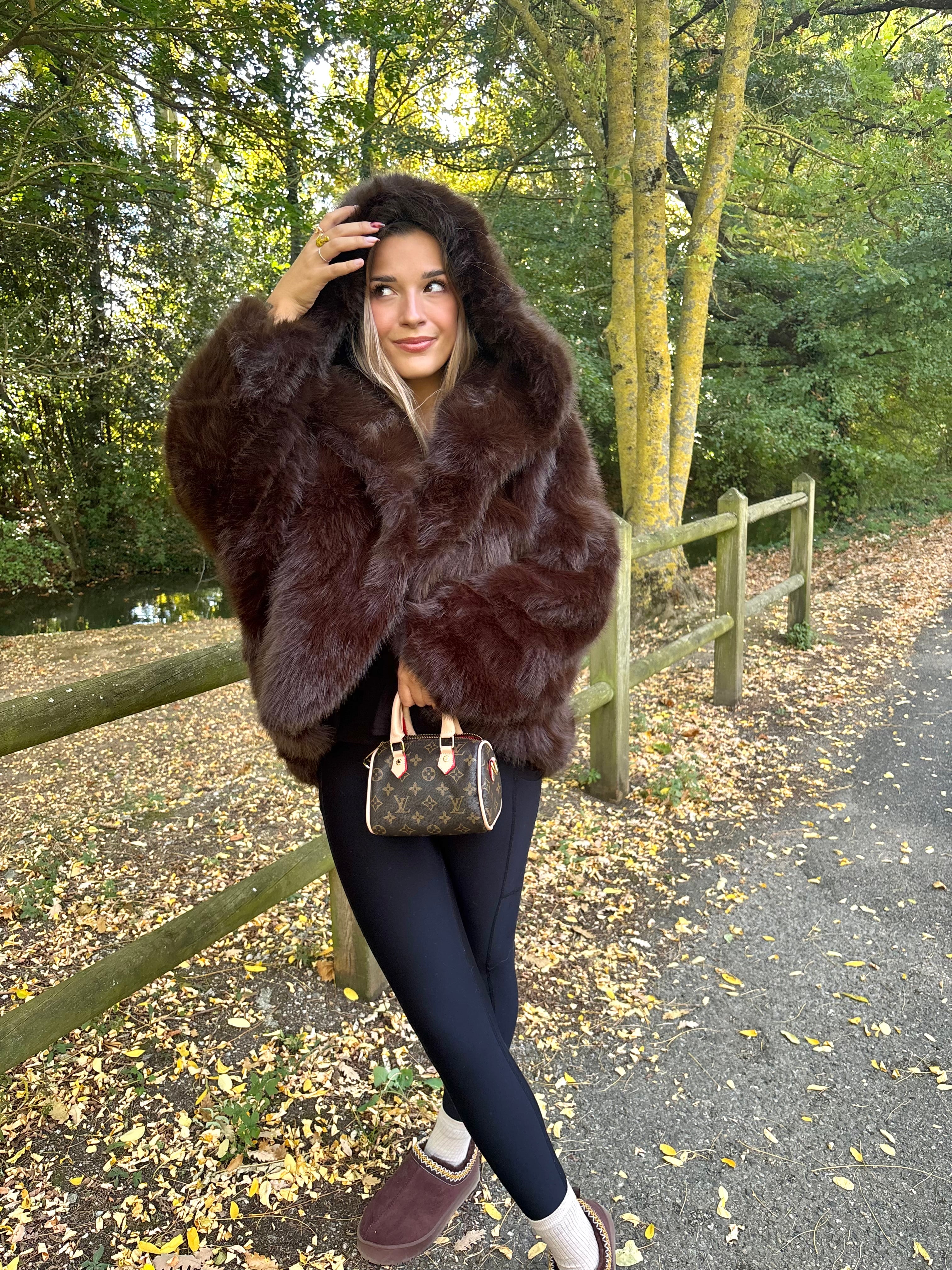 Manteaux Fourrure Chocolat