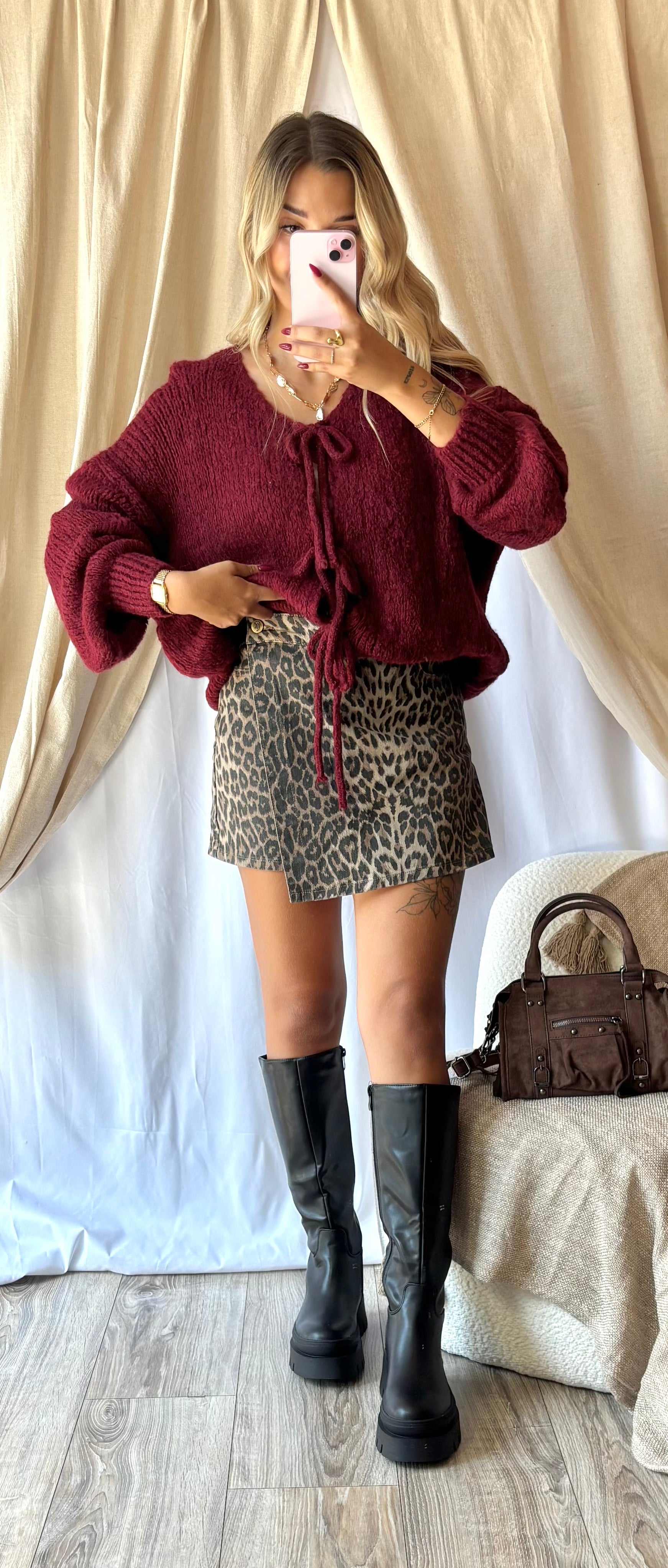 Gilet Noeud Bordeaux