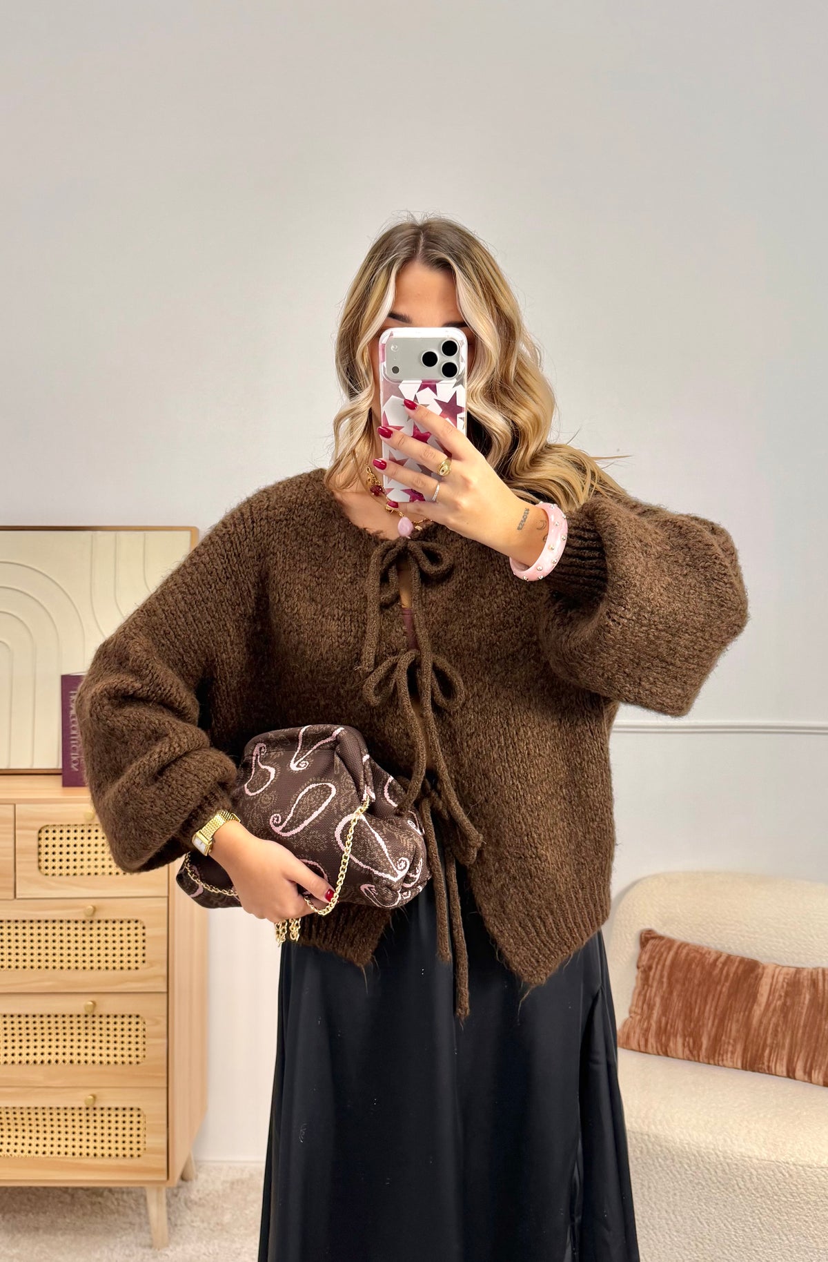 Gilet Noeud Doux Choco