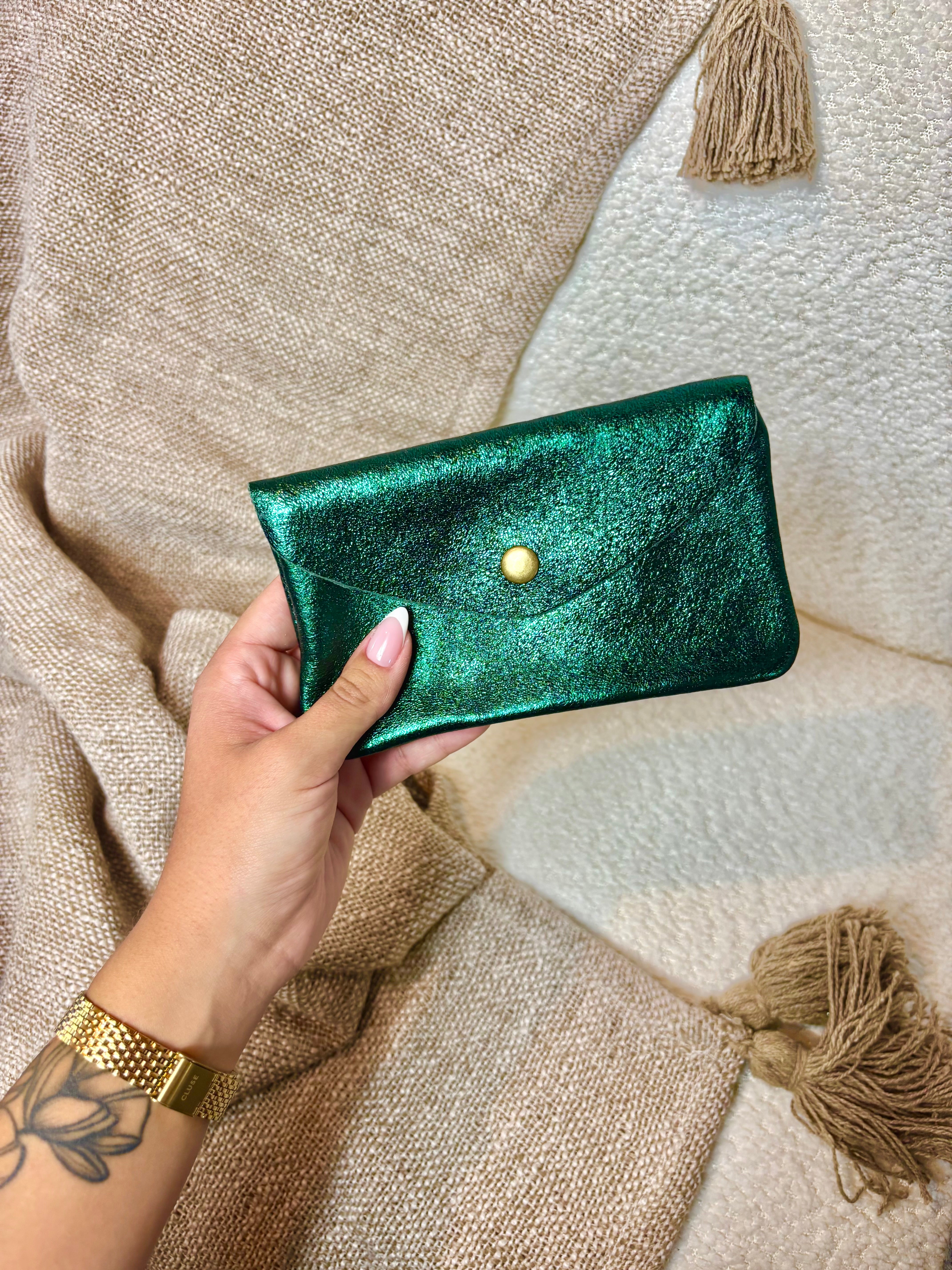 Porte Feuille 100% Cuir Vert