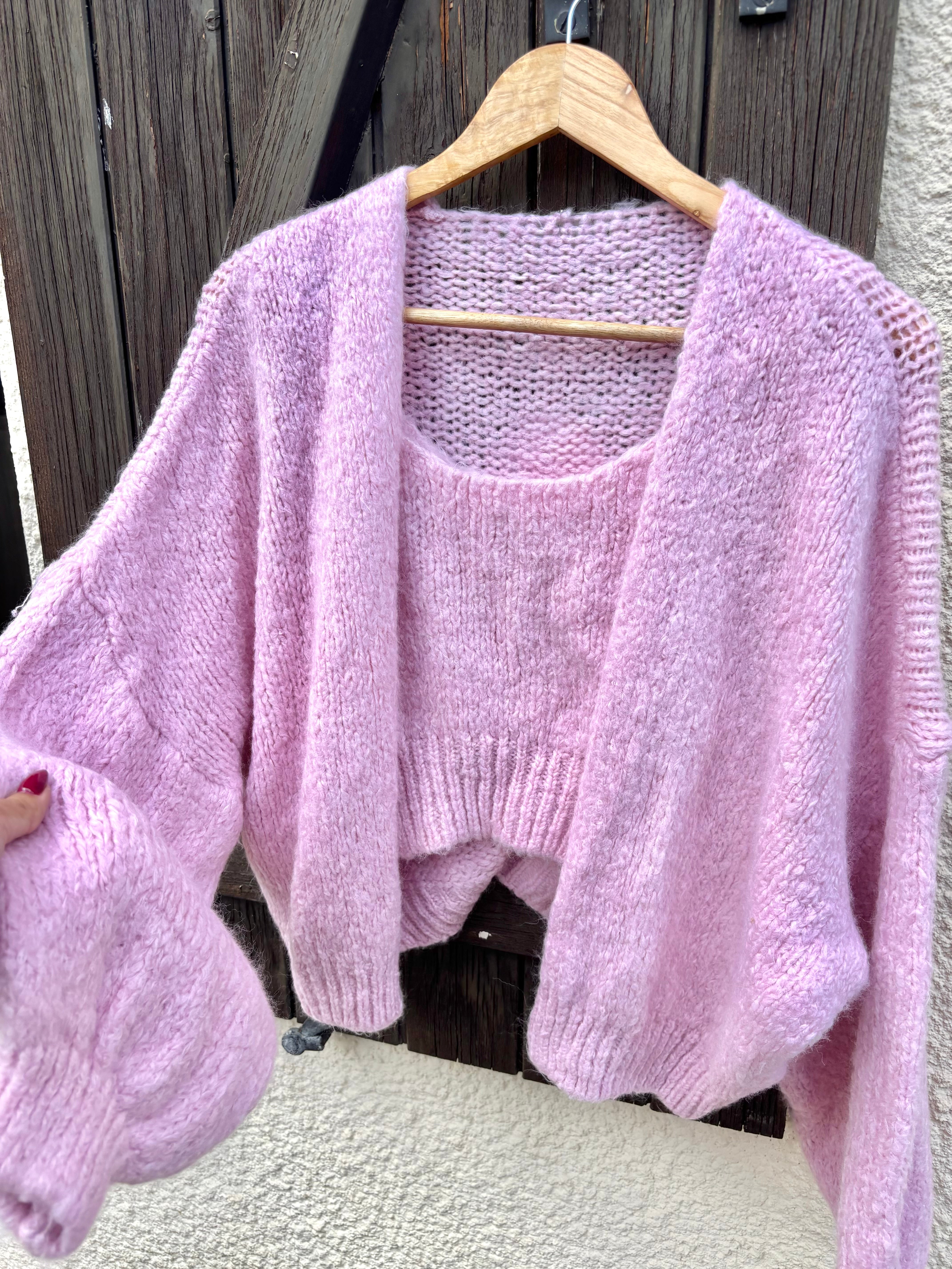 Gilet & Top Rose
