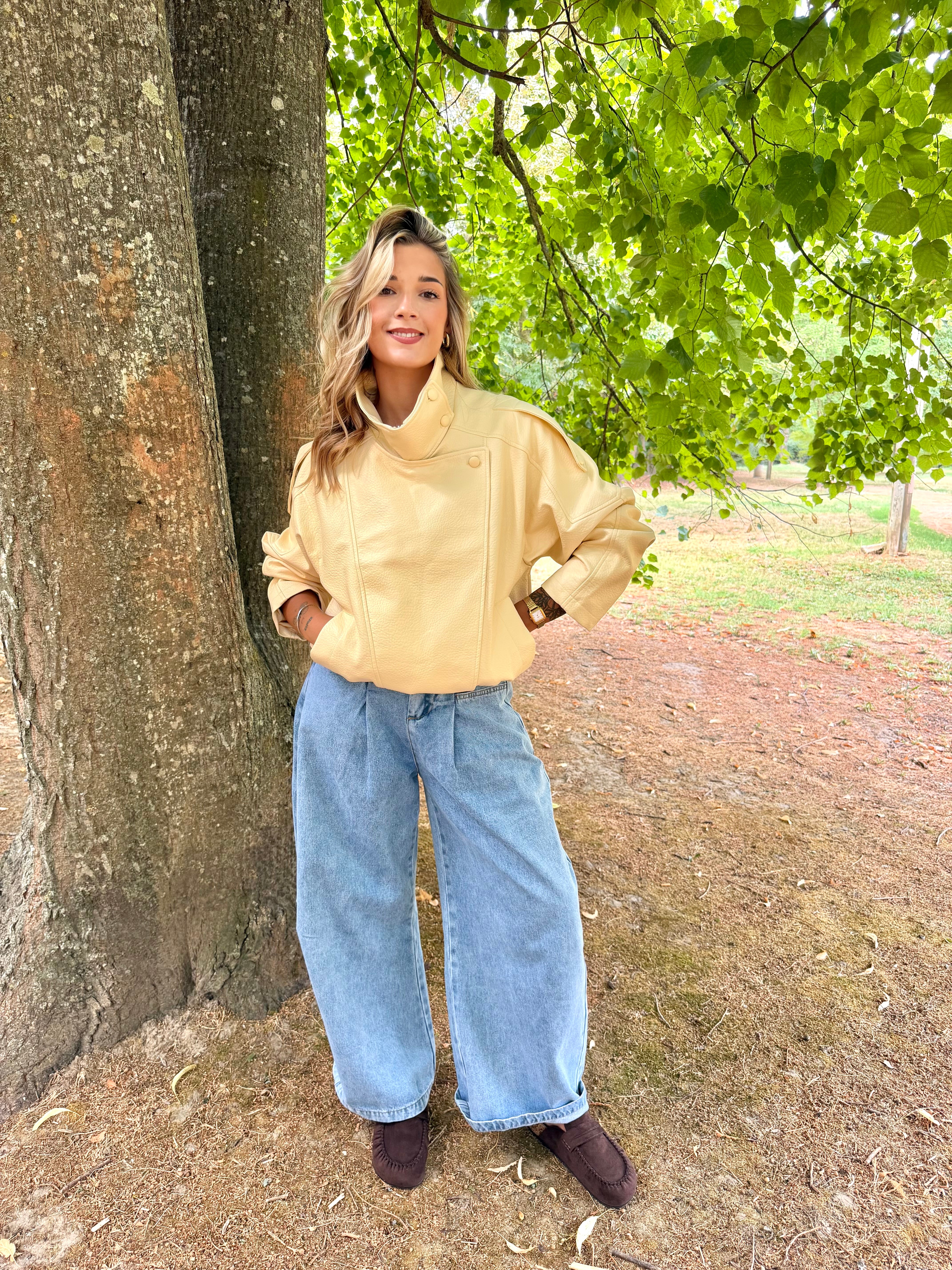 Blouson Similicuir Jaune