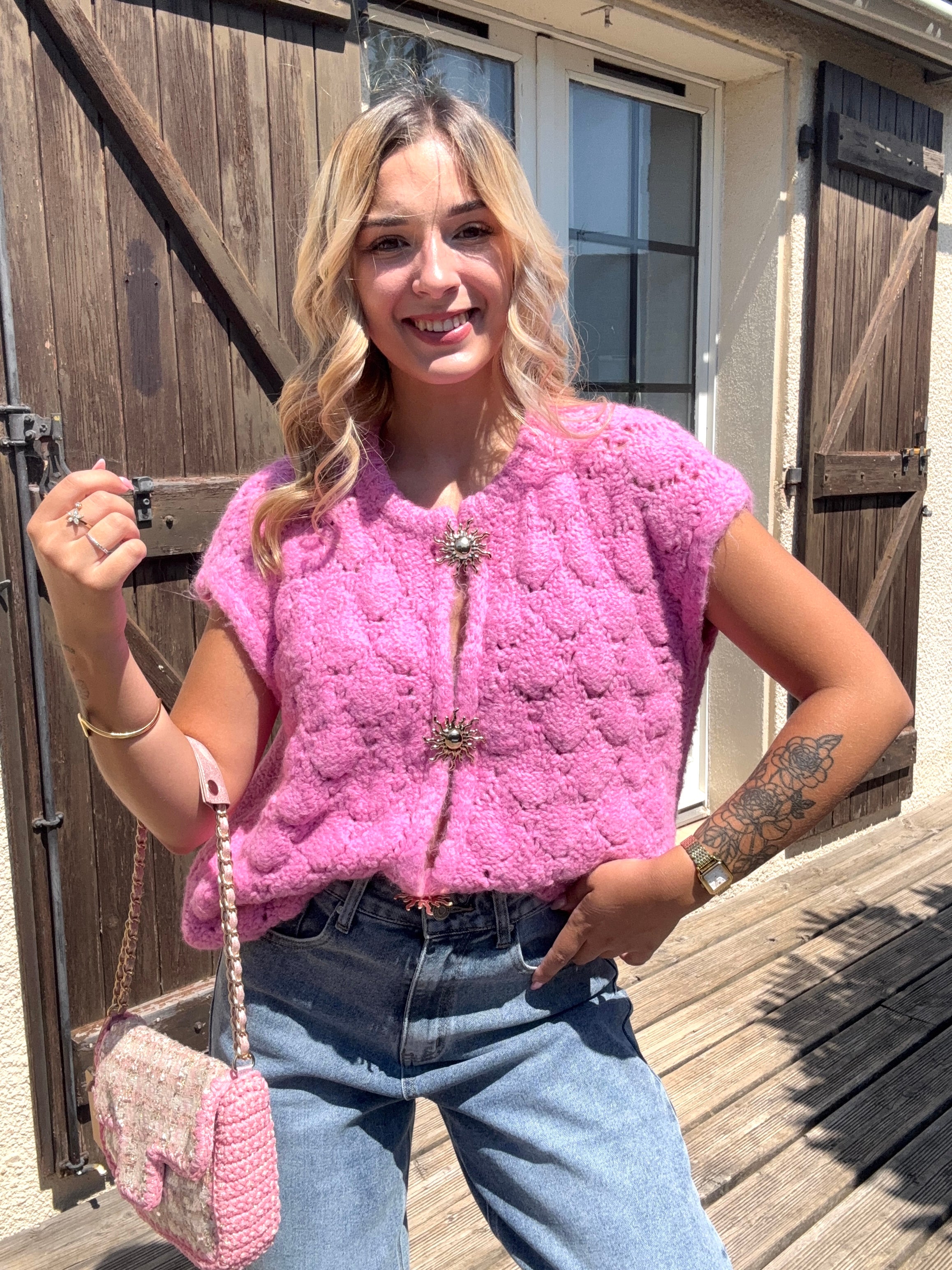 Pull Bijoux Soleil Rose