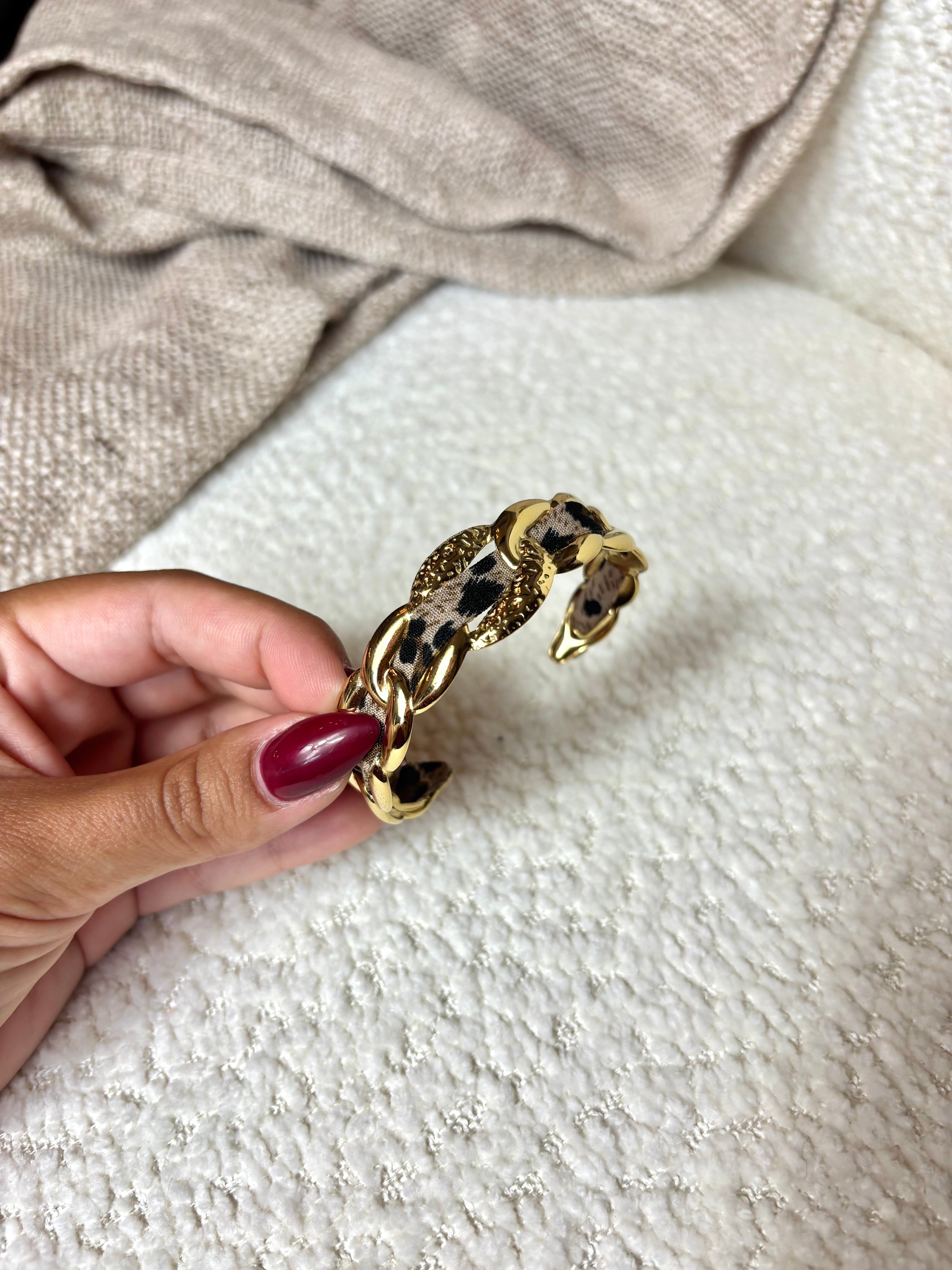 Bracelet Jonc Léopard