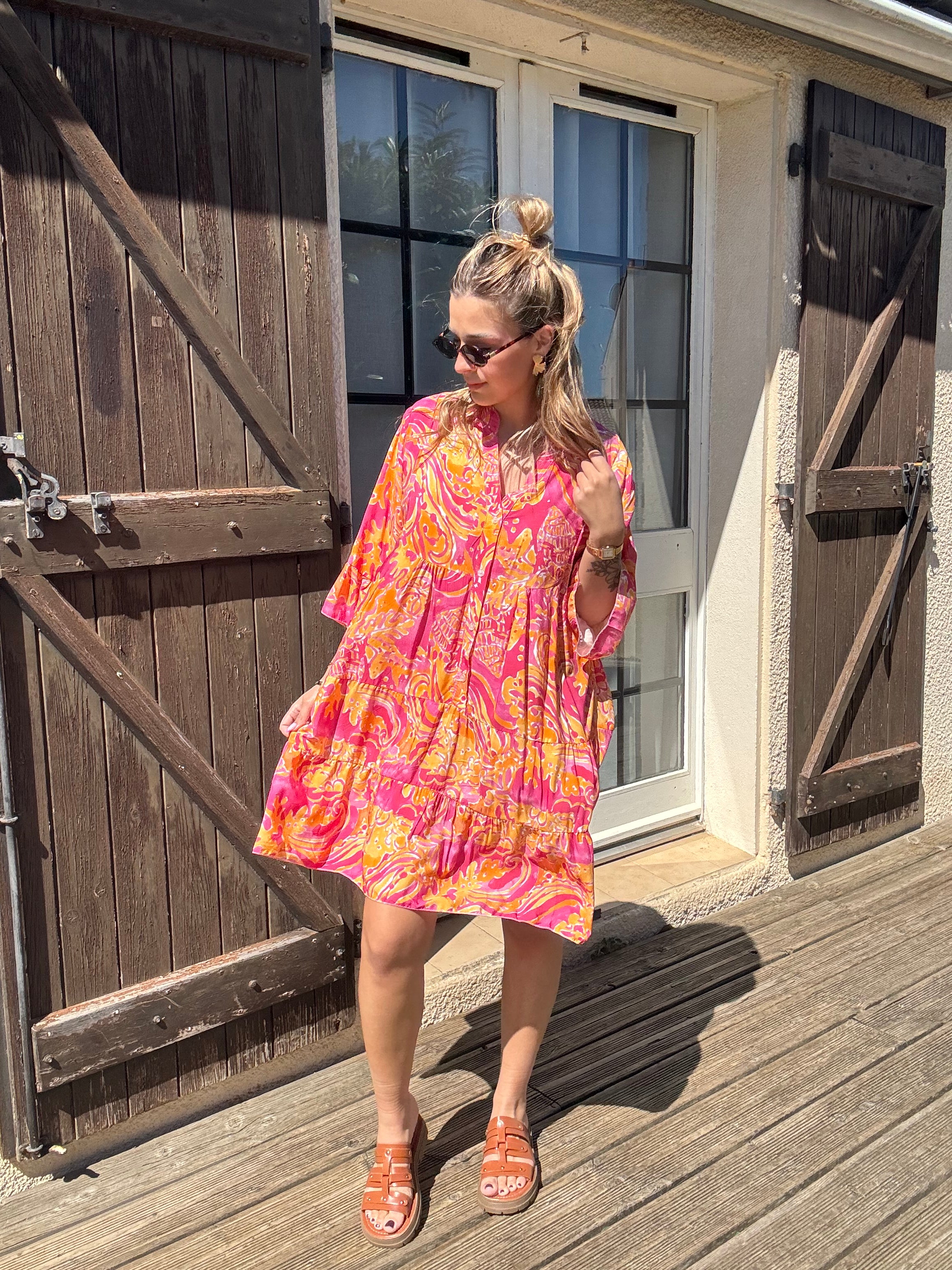 Robe Orange & Rose