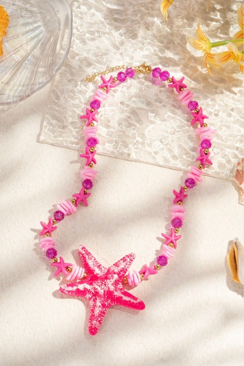 Collier Étoile de Mer Fuchsia