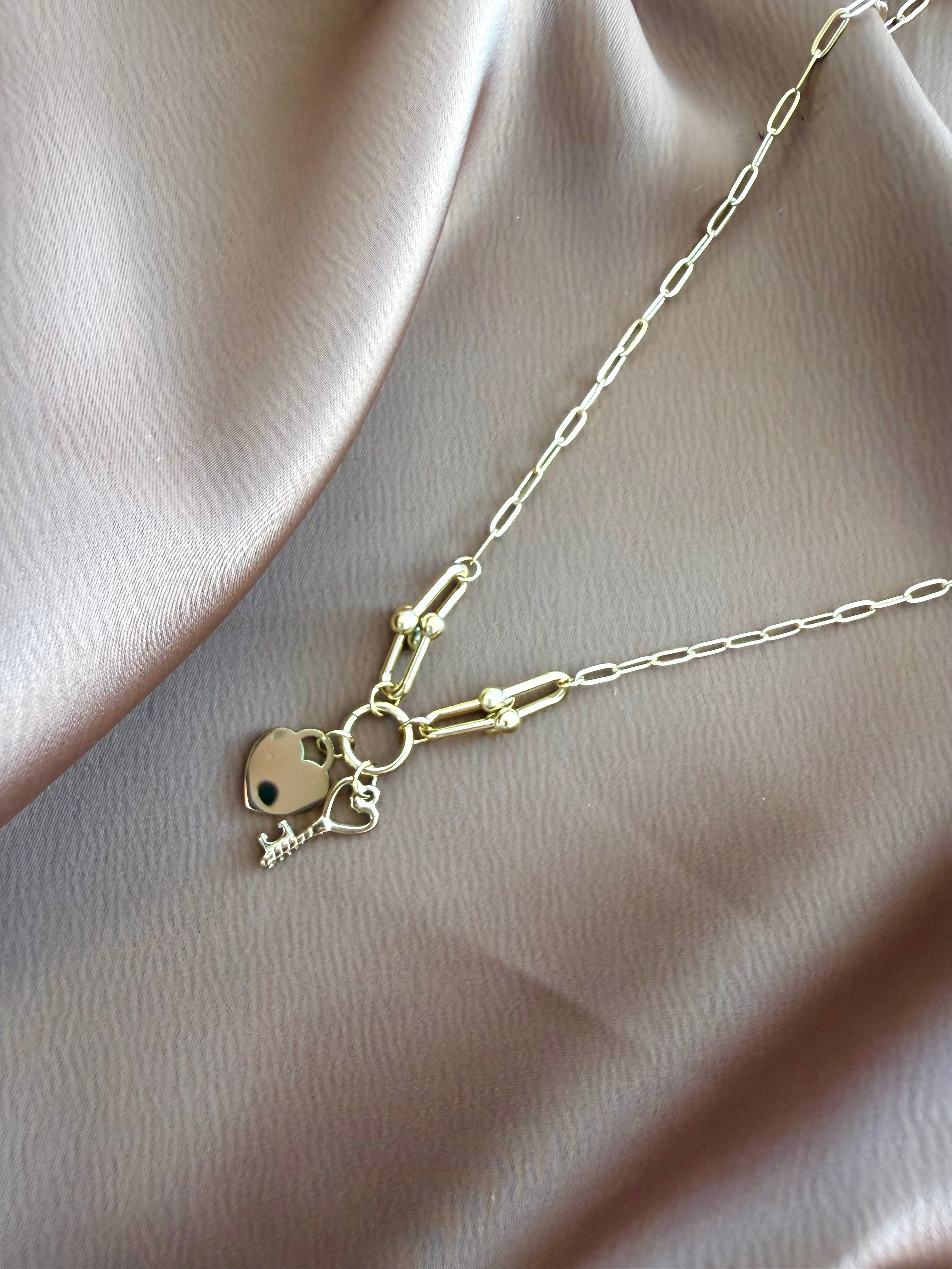Collier Breloques Cœur & Clef