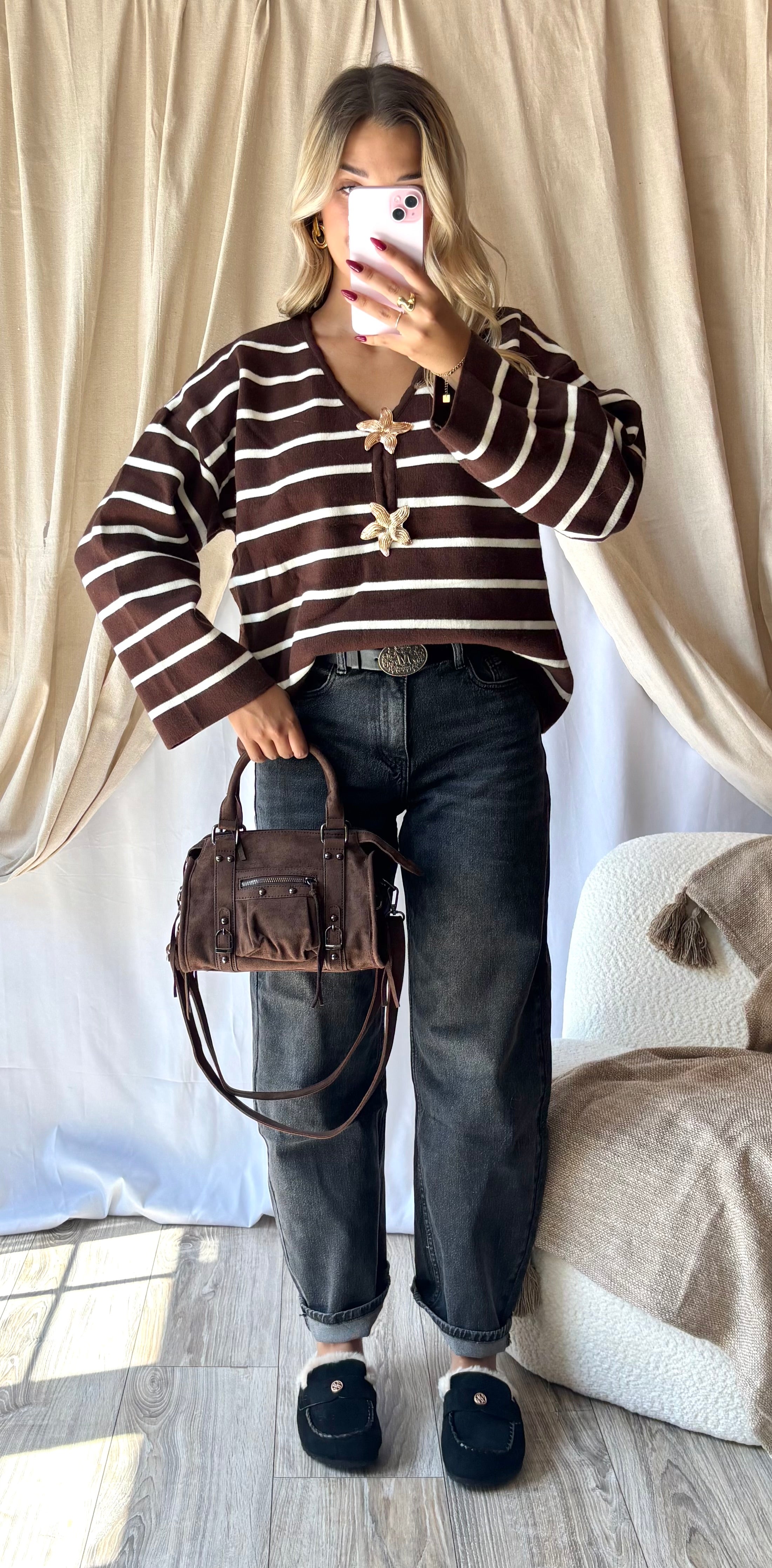 Jeans Loose Gris (avec ceinture)