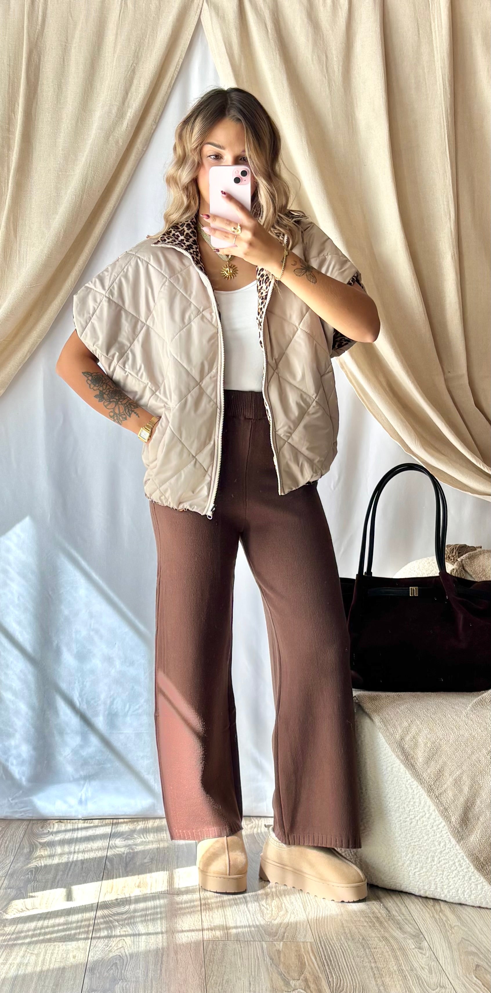 Pantalon en Maille Chocolat