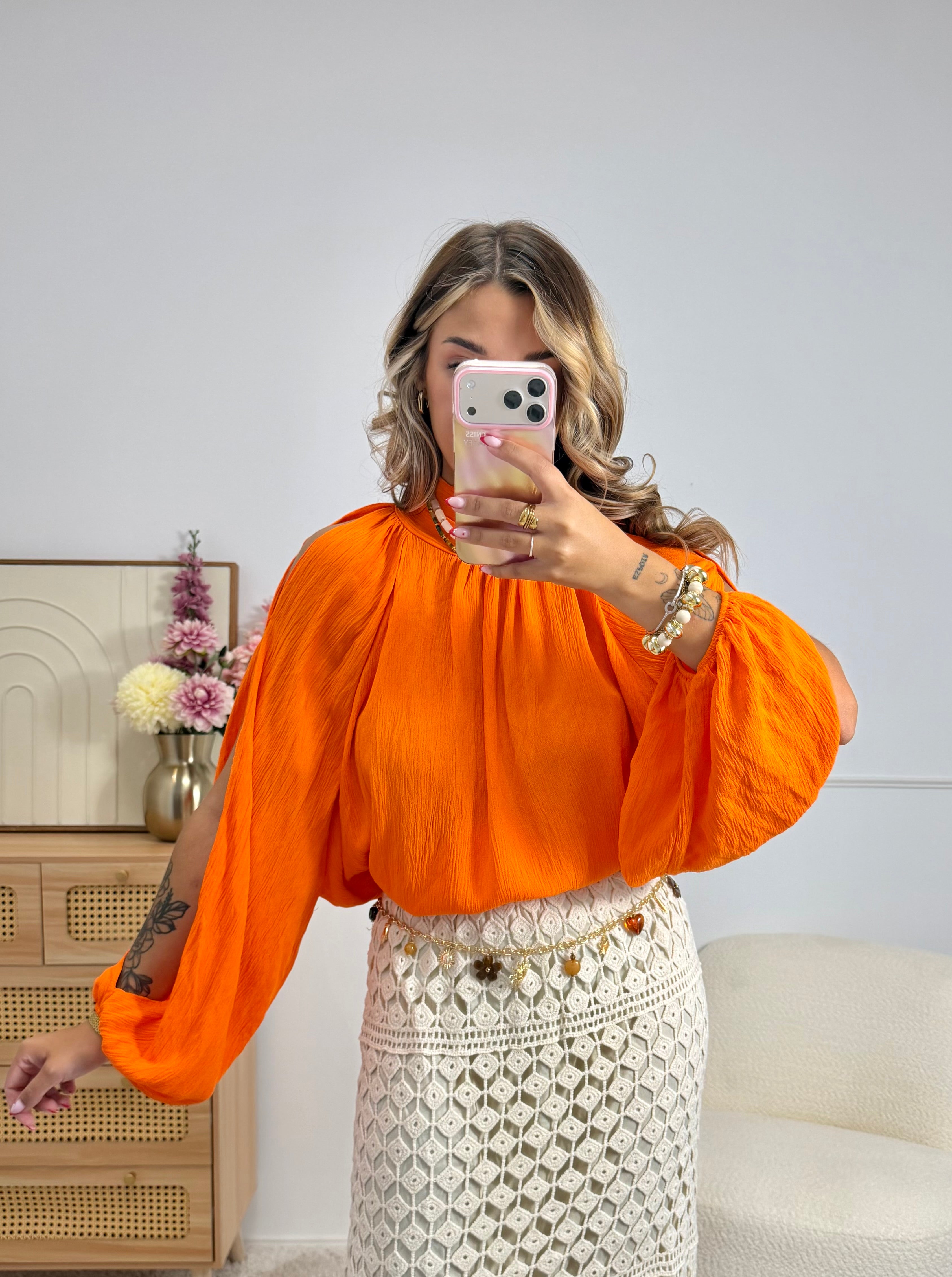 Blouse Ouverte Orange