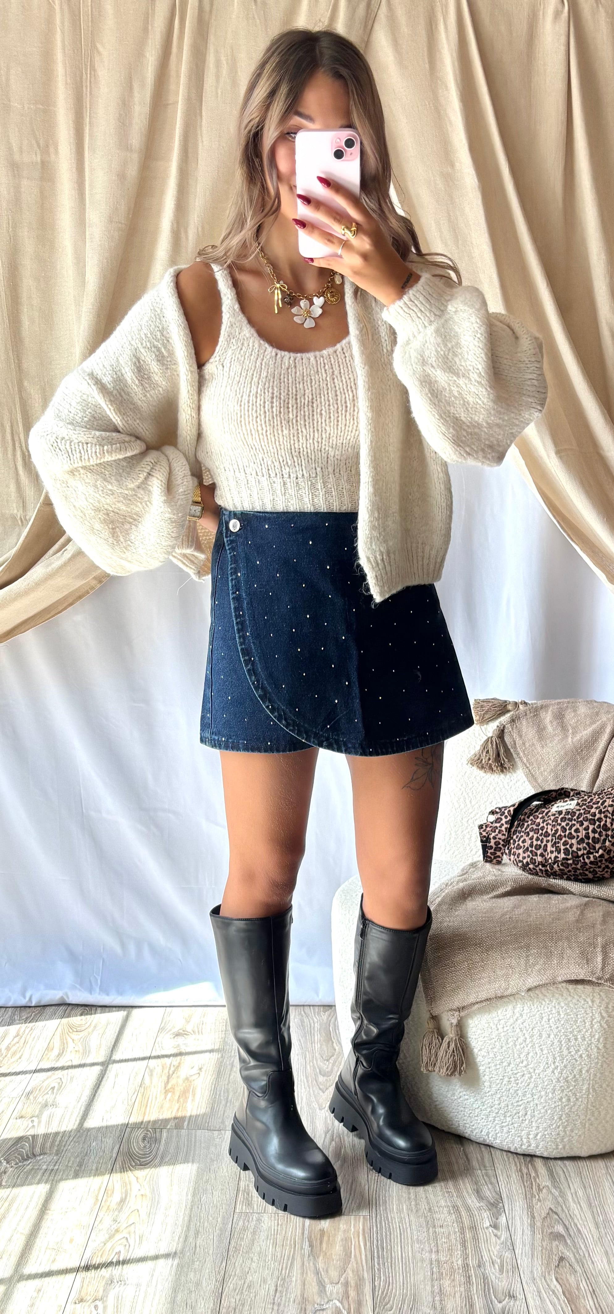 Jupe Short Jeans Strass