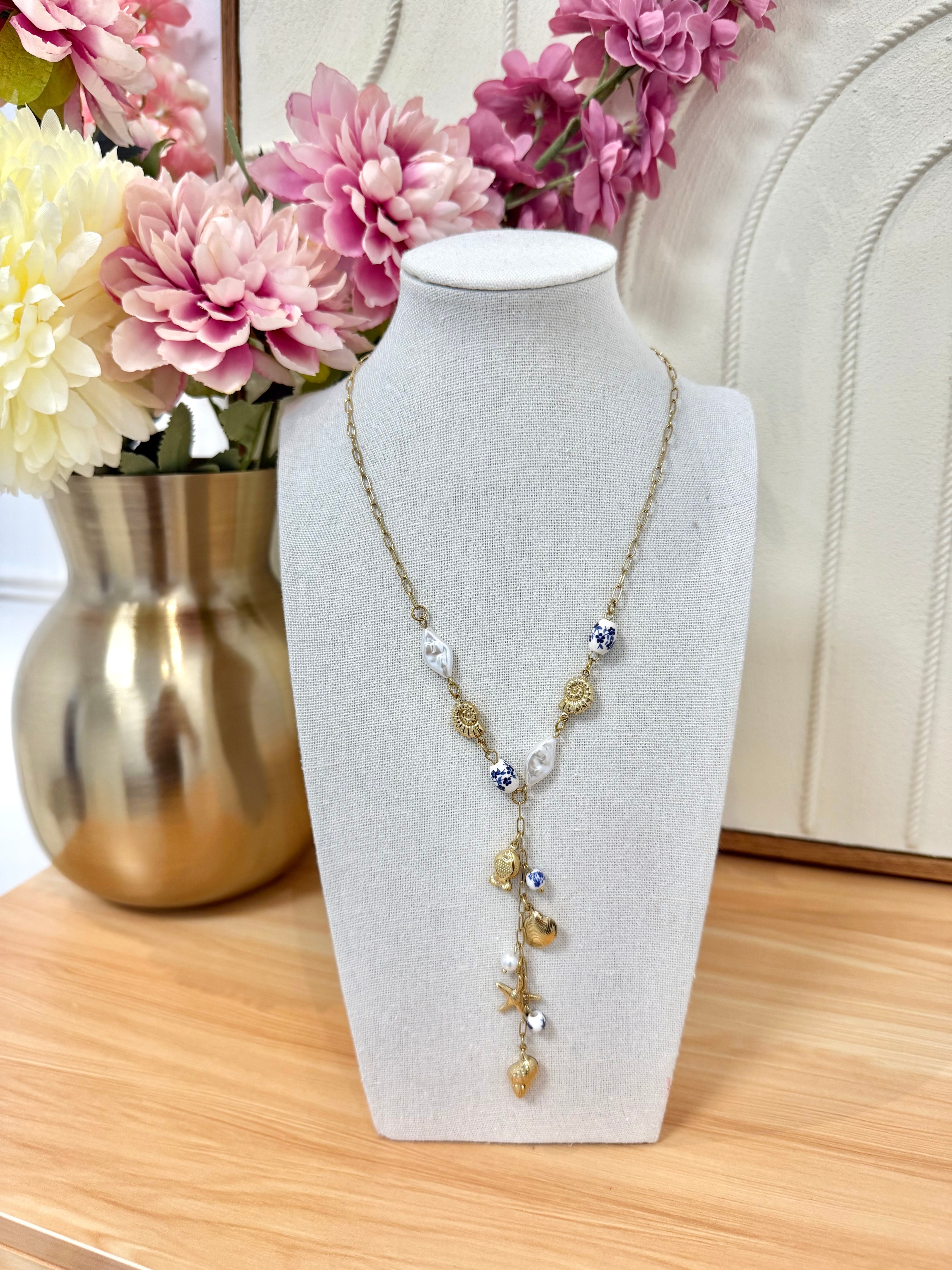 Collier Y Perles & Coquillage
